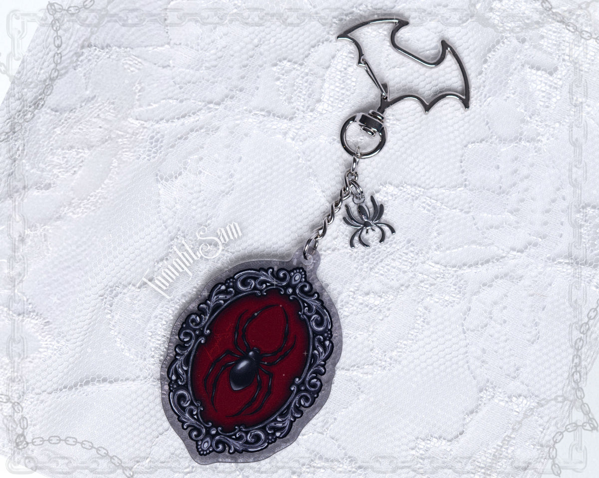 Gothic Spider in Ornate Frame Acrylic Keychain