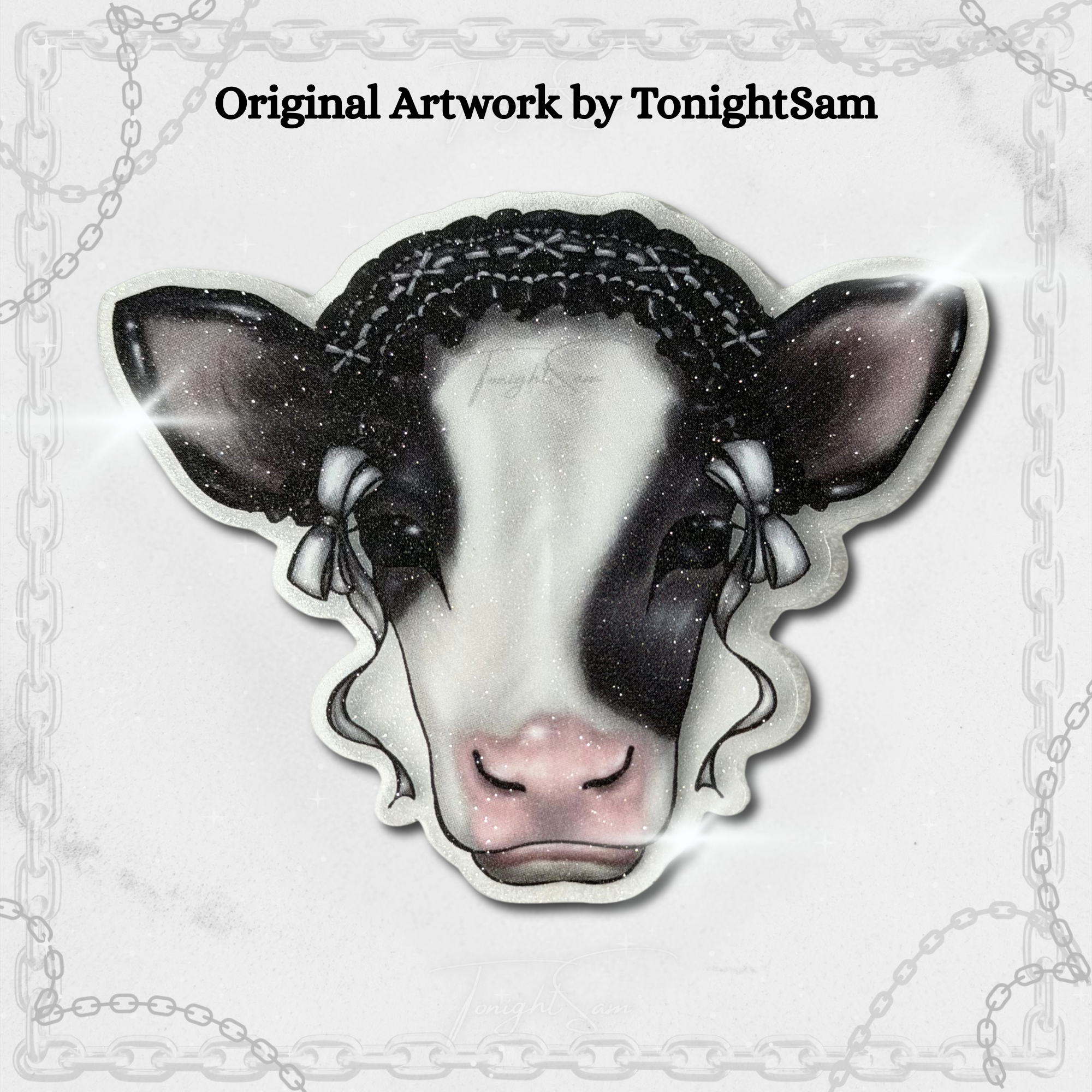 Gothic Lolita Cow Vinyl Waterproof Sticker