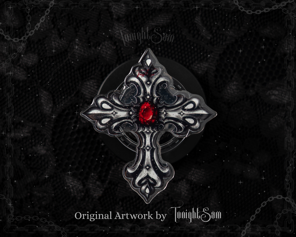 Gothic Cross Magnetic Phone Grip Stand