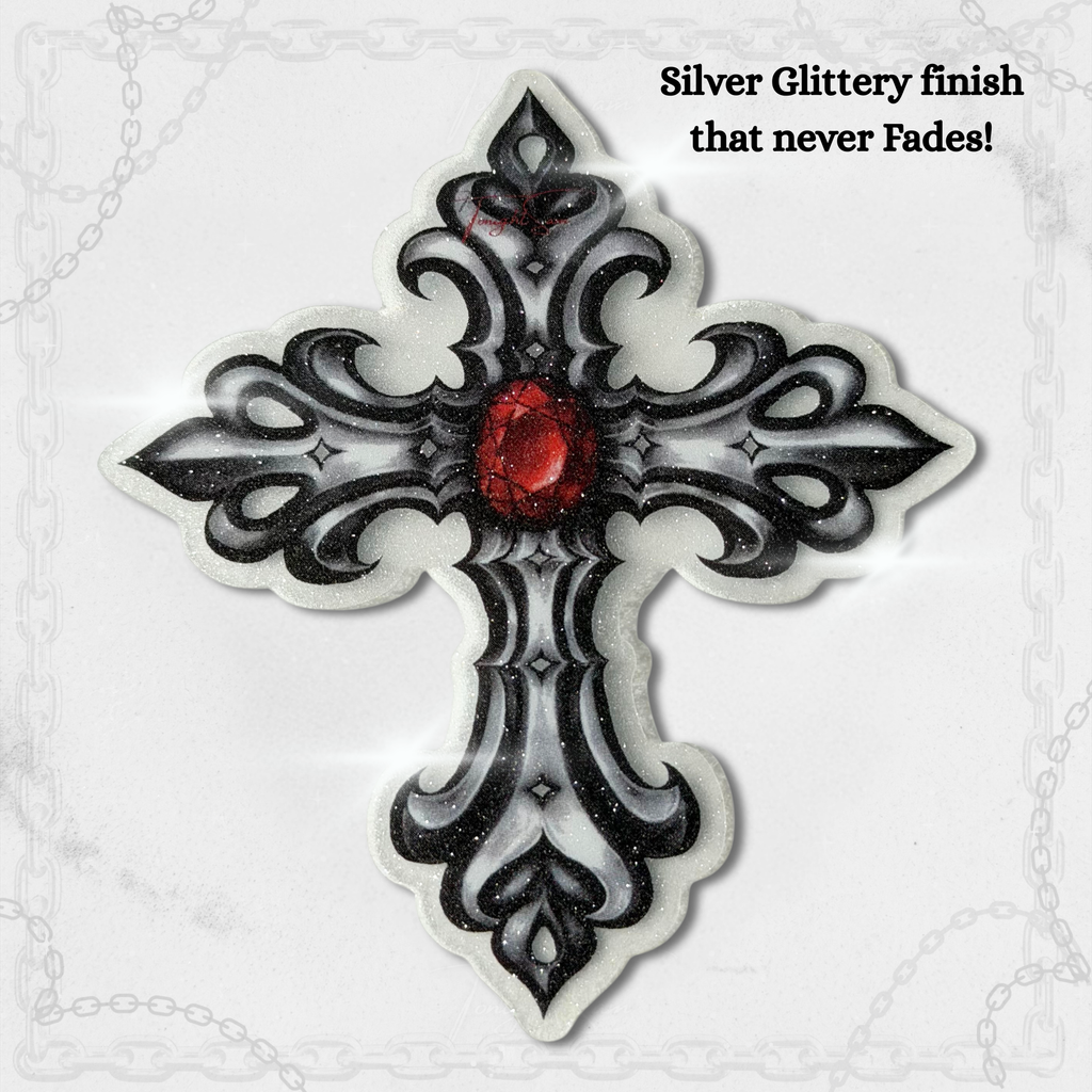 Gothic Cross Vinyl Waterproof Sticker