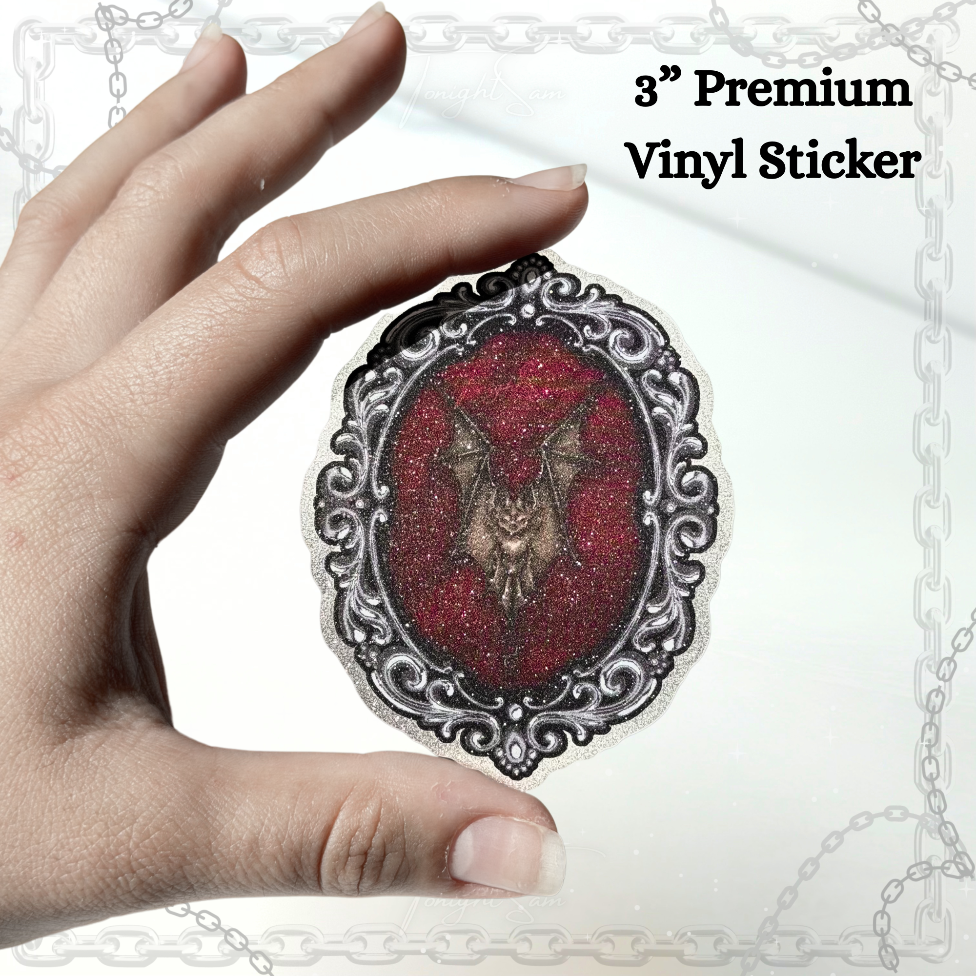 Gothic Bat Cameo Vinyl Waterproof Sticker