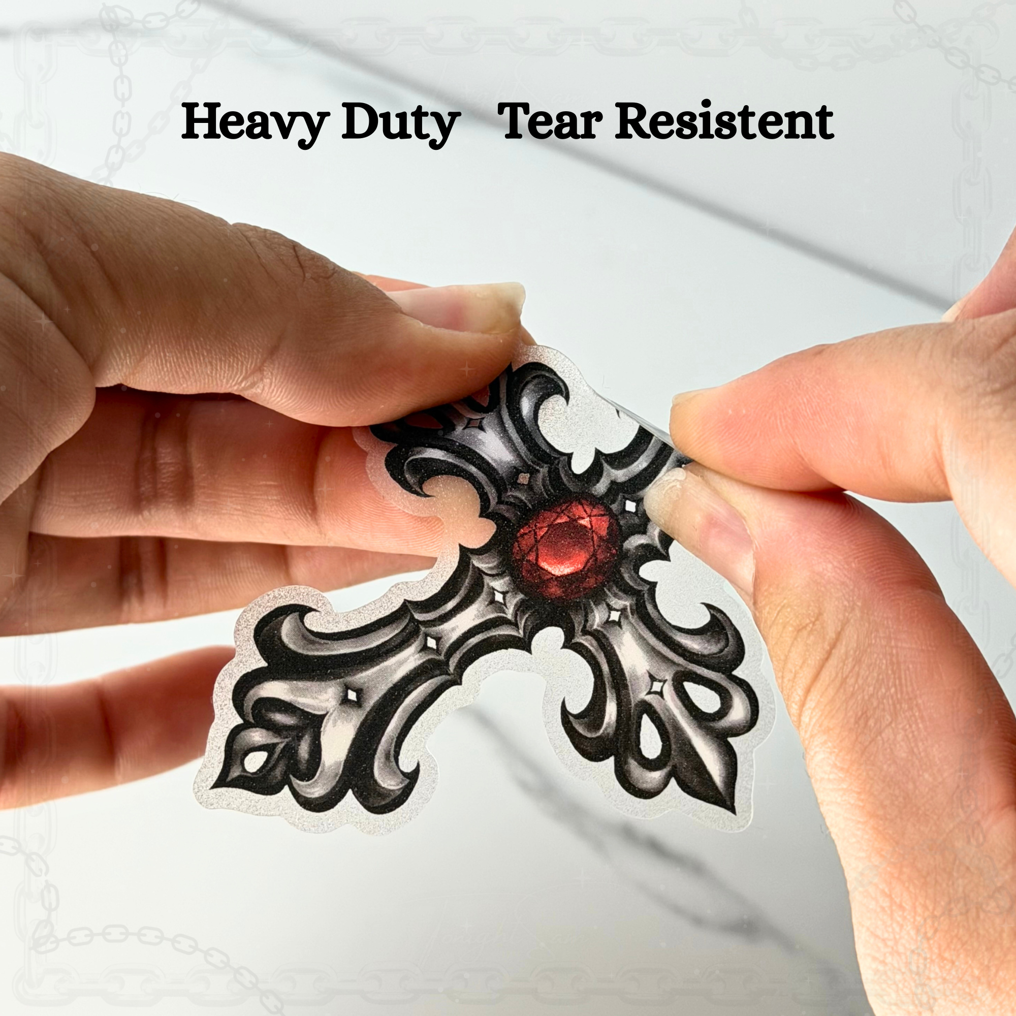 Gothic Cross Vinyl Waterproof Sticker