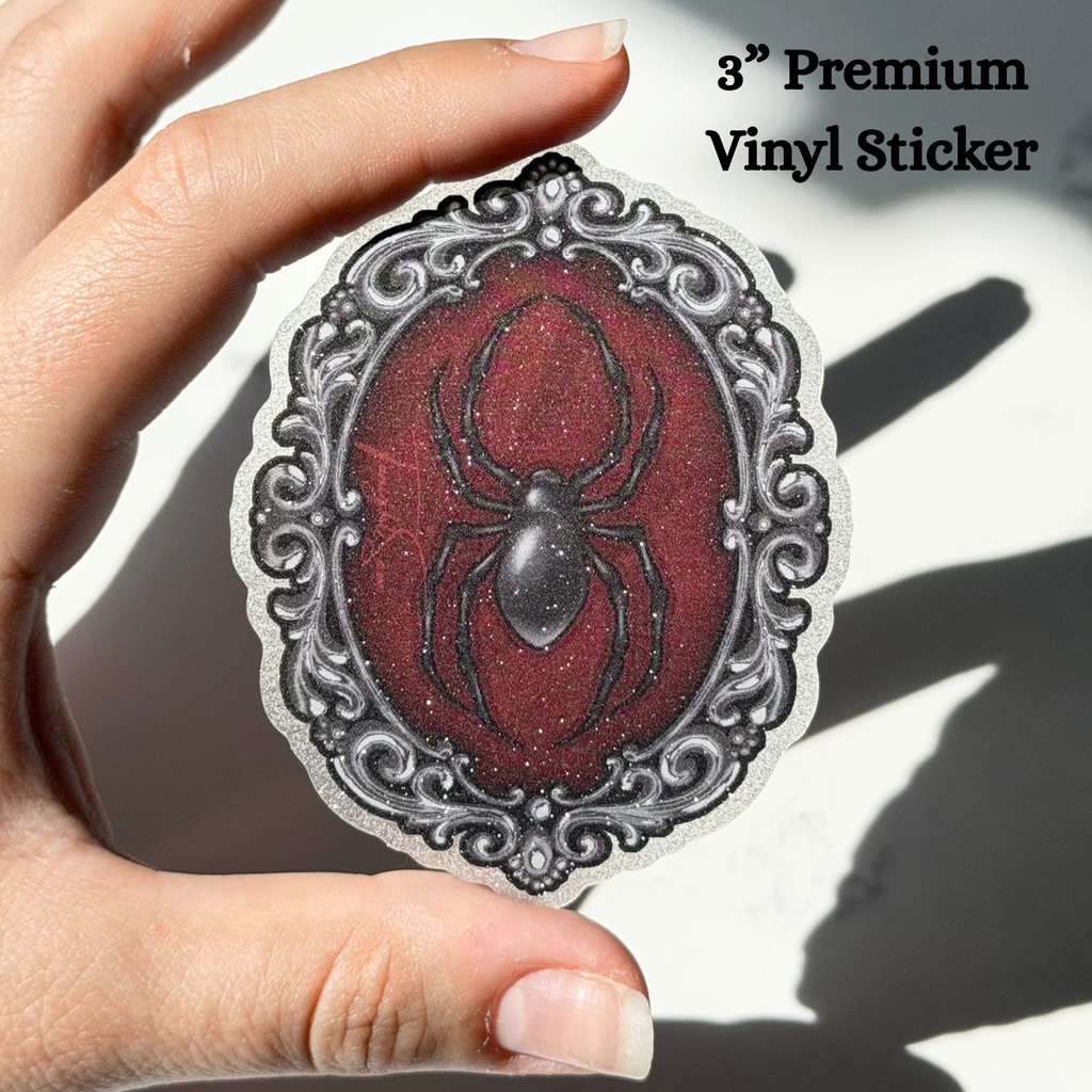 Gothic Spider Cameo Vinyl Waterproof Sticker