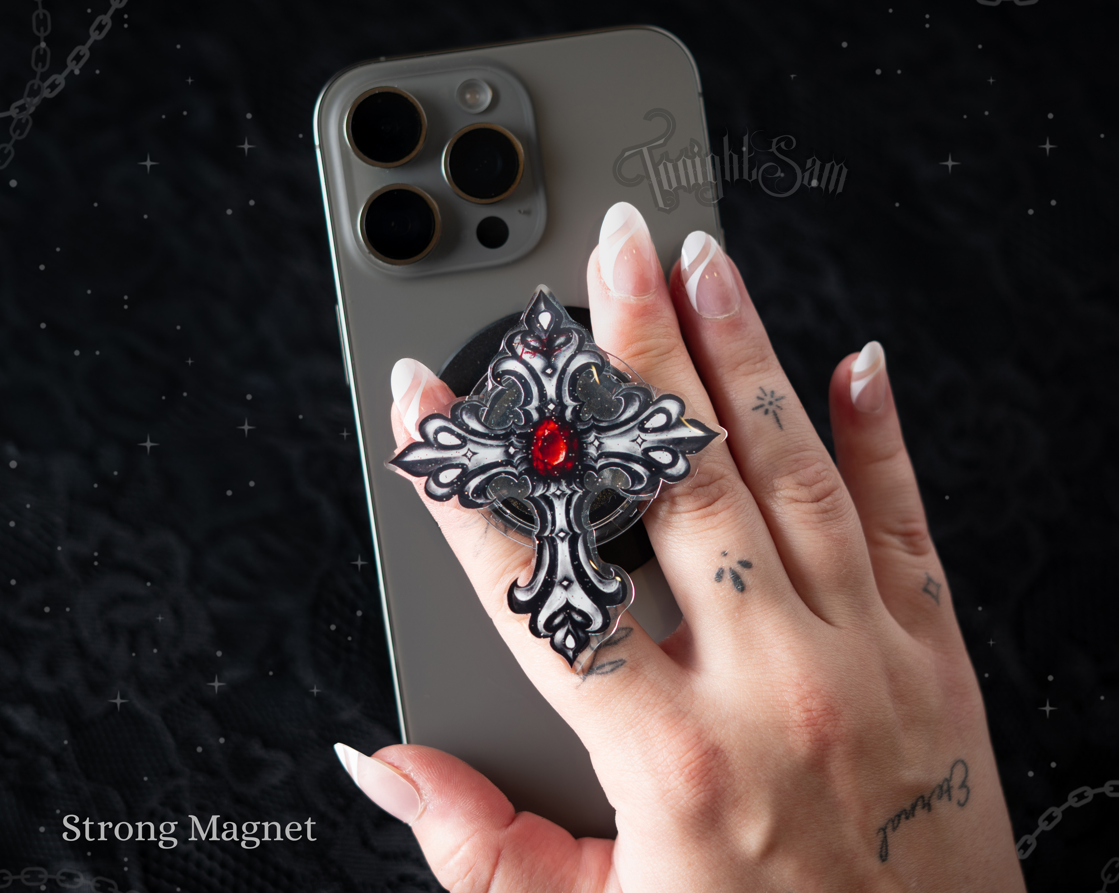 Gothic Cross Magnetic Phone Grip Stand
