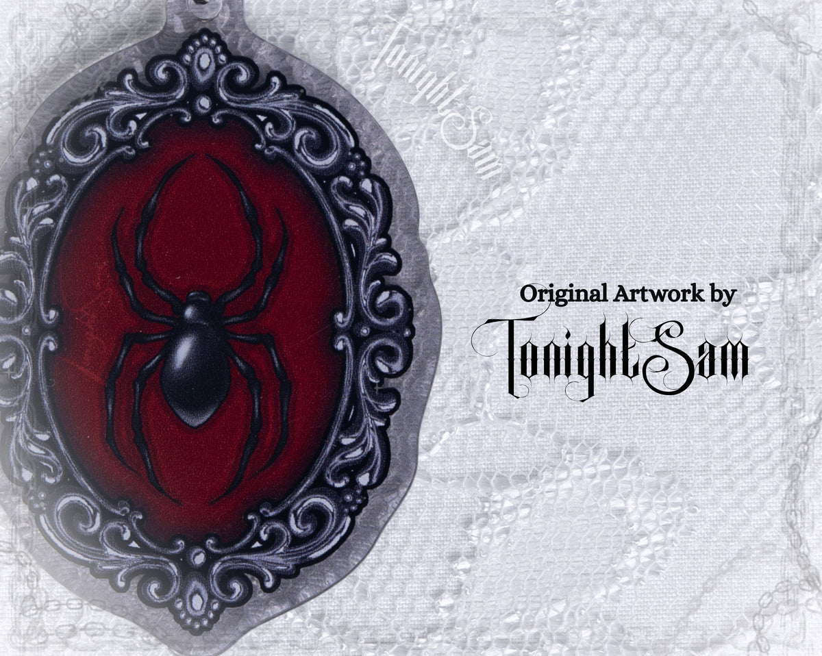 Gothic Spider in Ornate Frame Acrylic Keychain