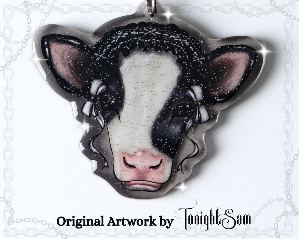 Gothic Lolita Cow Acrylic Keychain