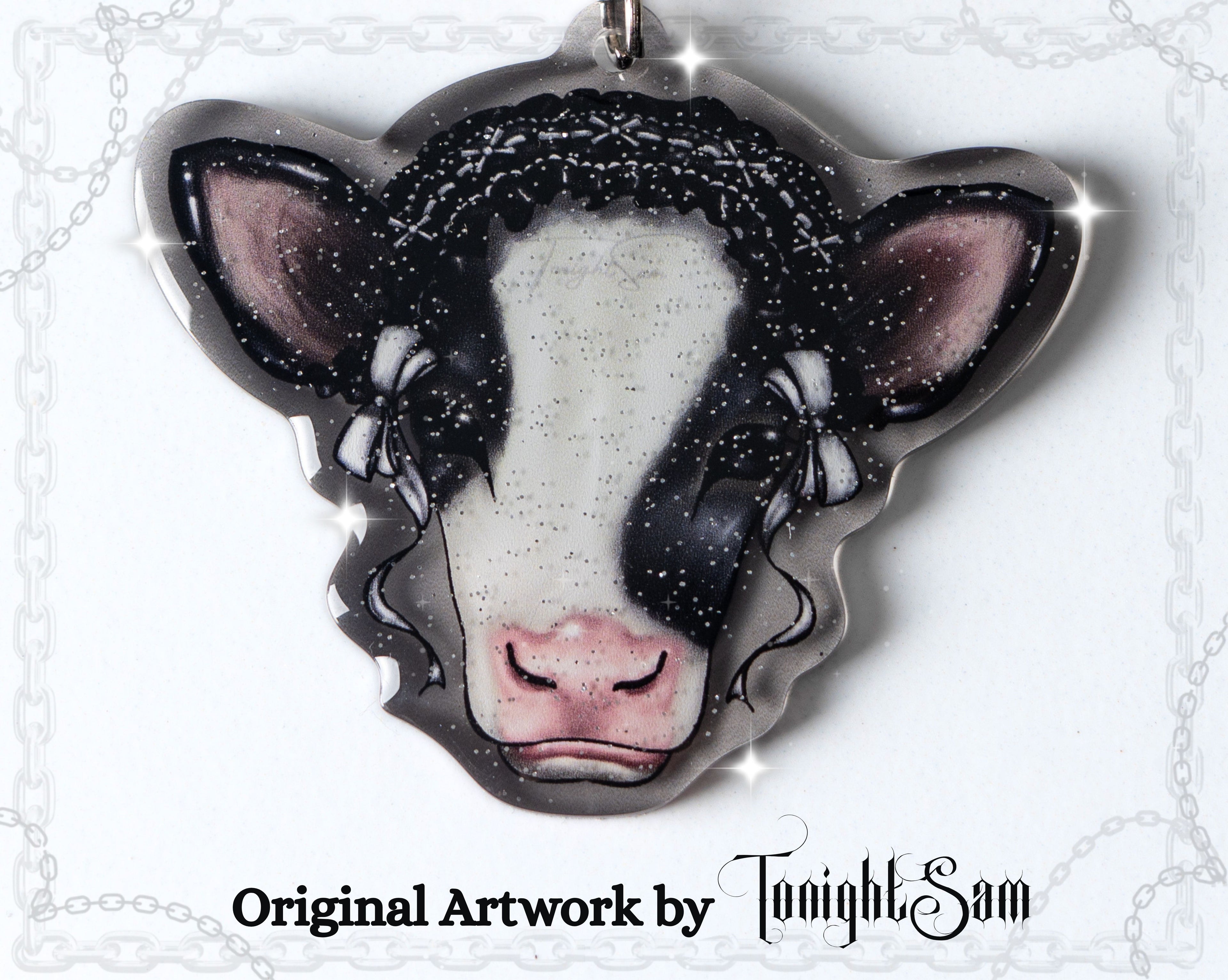 Gothic Lolita Cow Acrylic Keychain