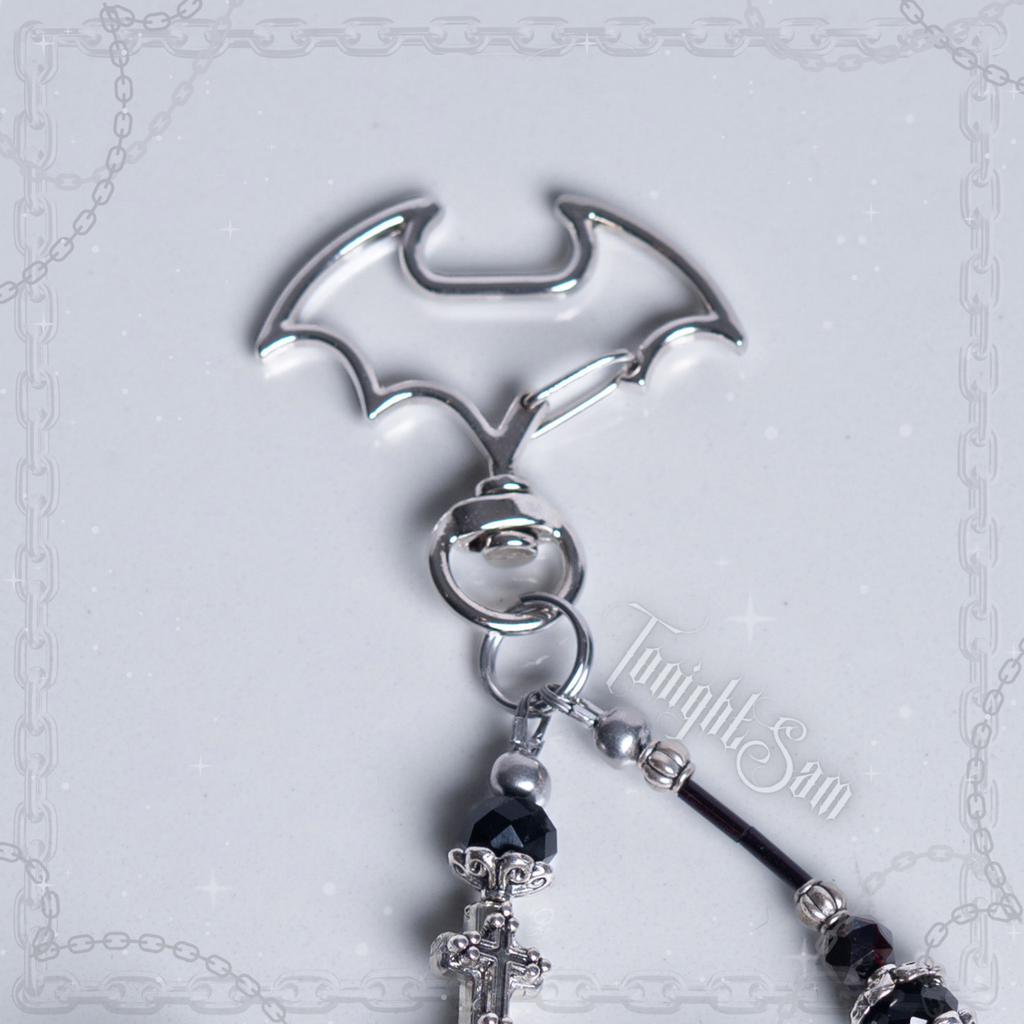 Gothic Red Cross Bag Charm