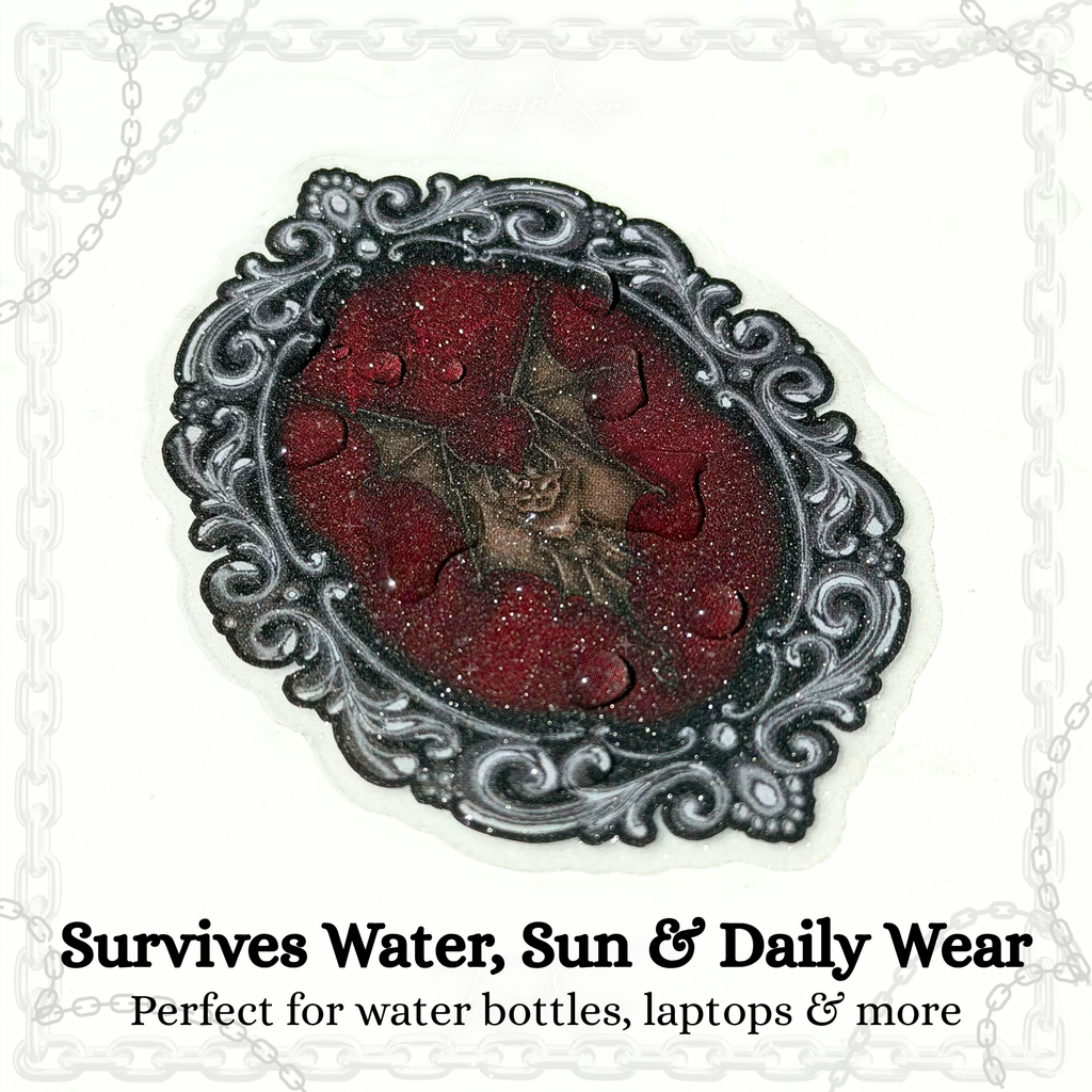 Gothic Bat Cameo Vinyl Waterproof Sticker