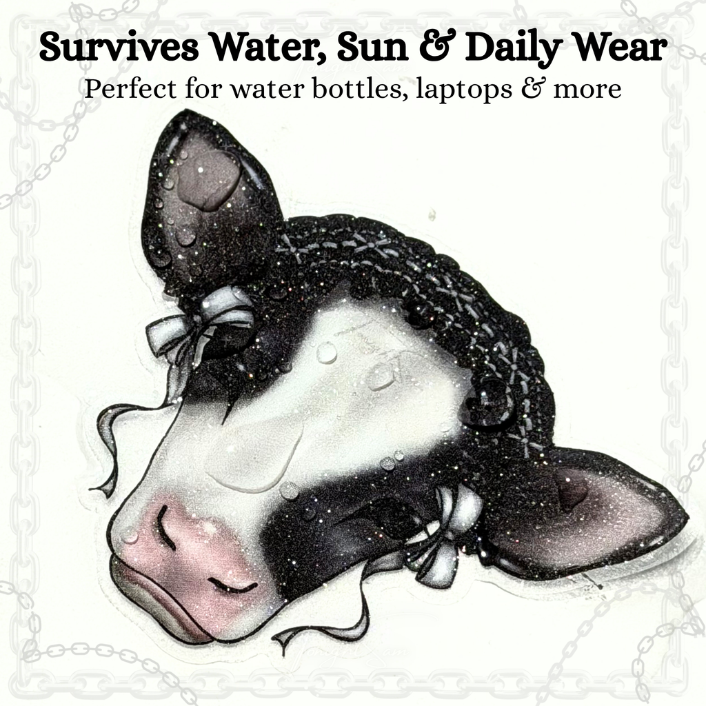 Gothic Lolita Cow Vinyl Waterproof Sticker