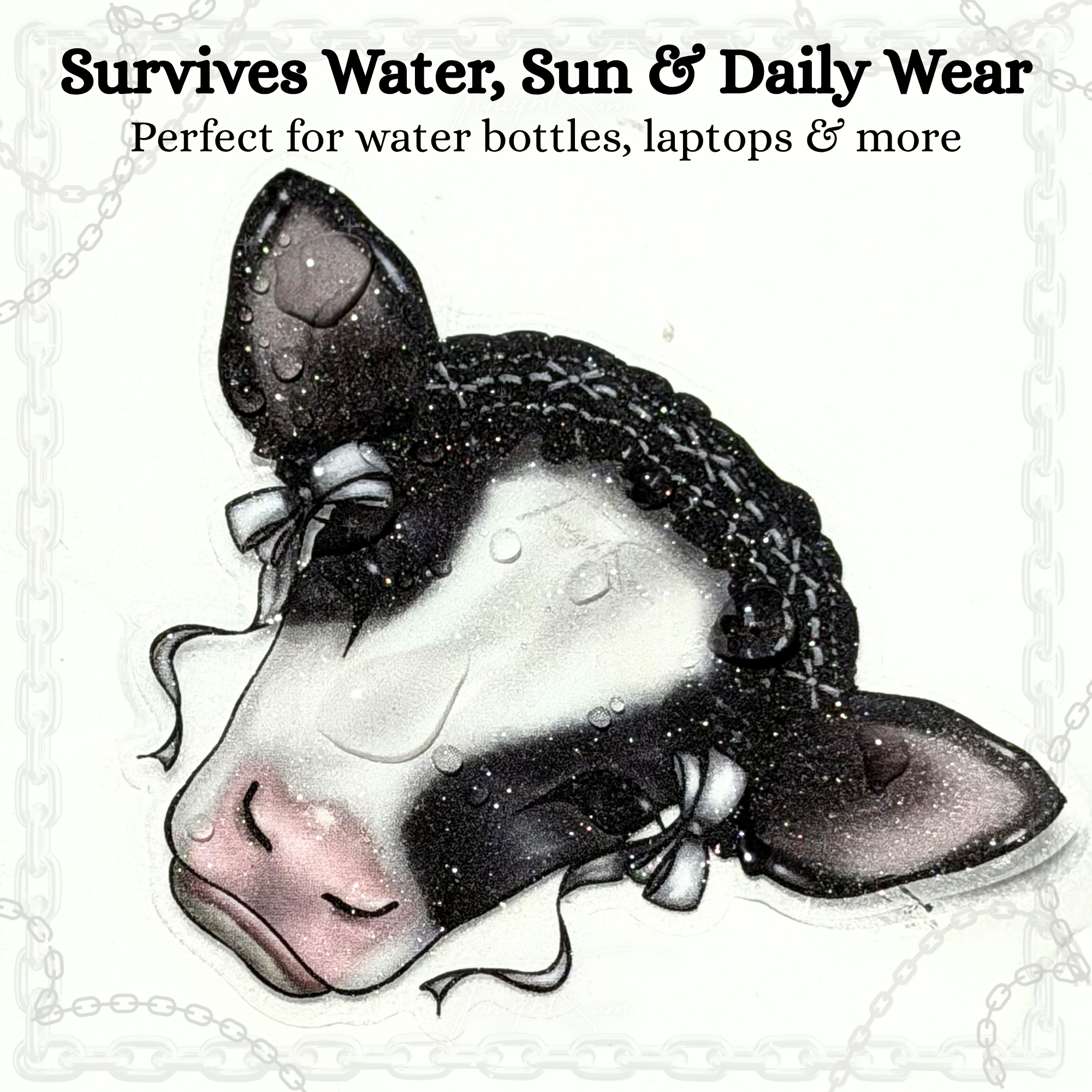 Gothic Lolita Cow Vinyl Waterproof Sticker