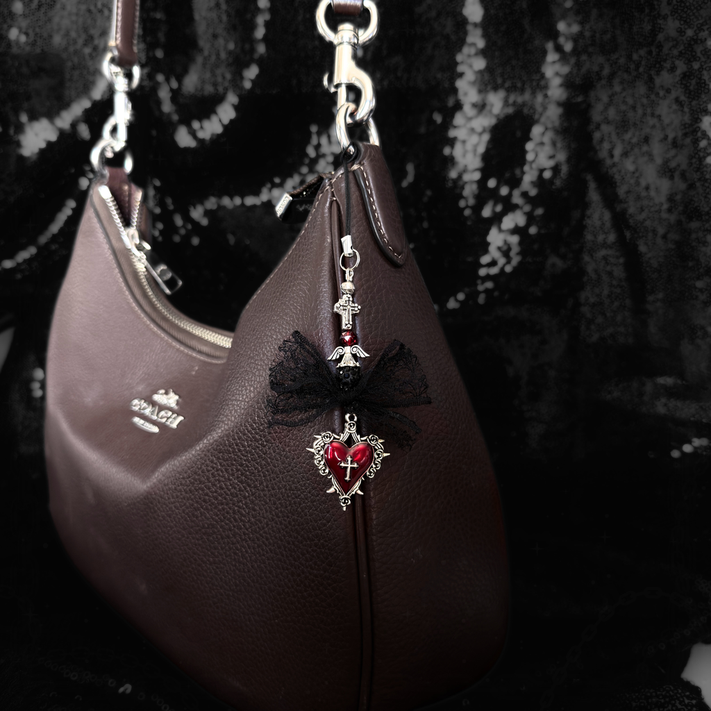 Gothic Red & Black Phone Charm