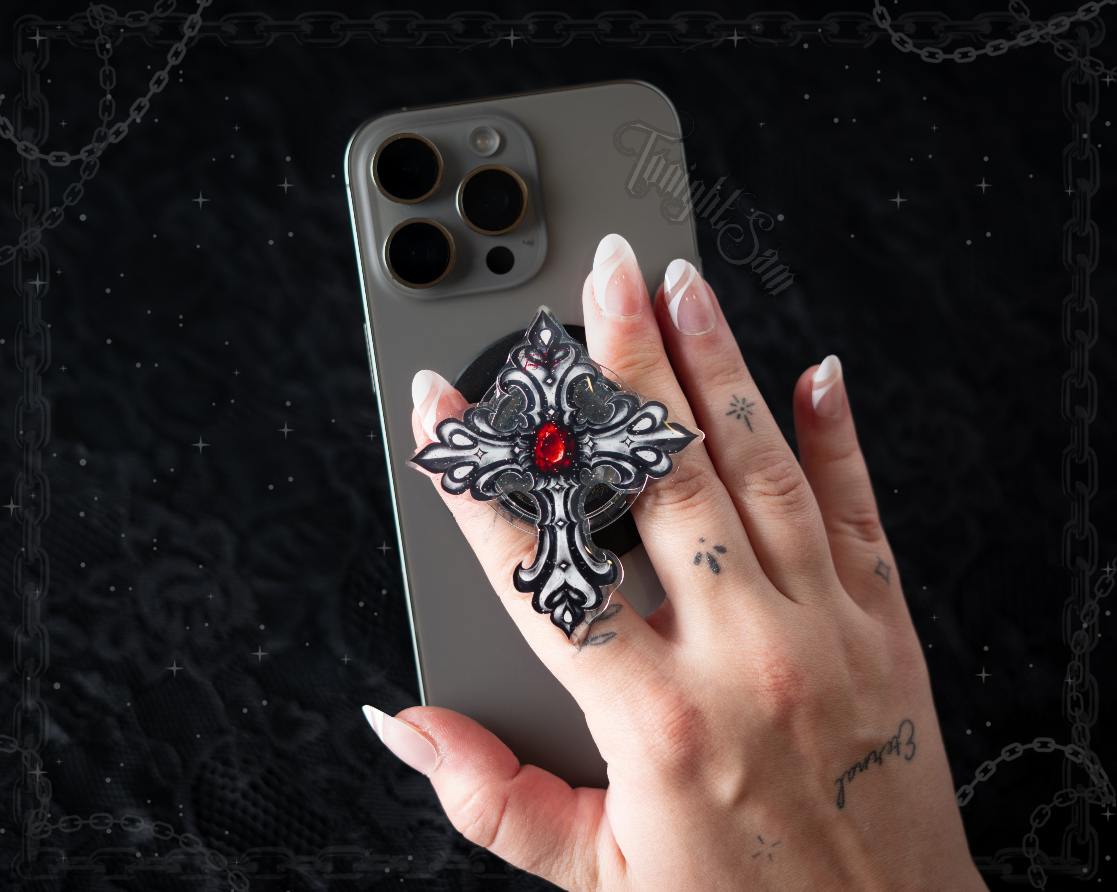 Gothic Cross Magnetic Phone Grip Stand