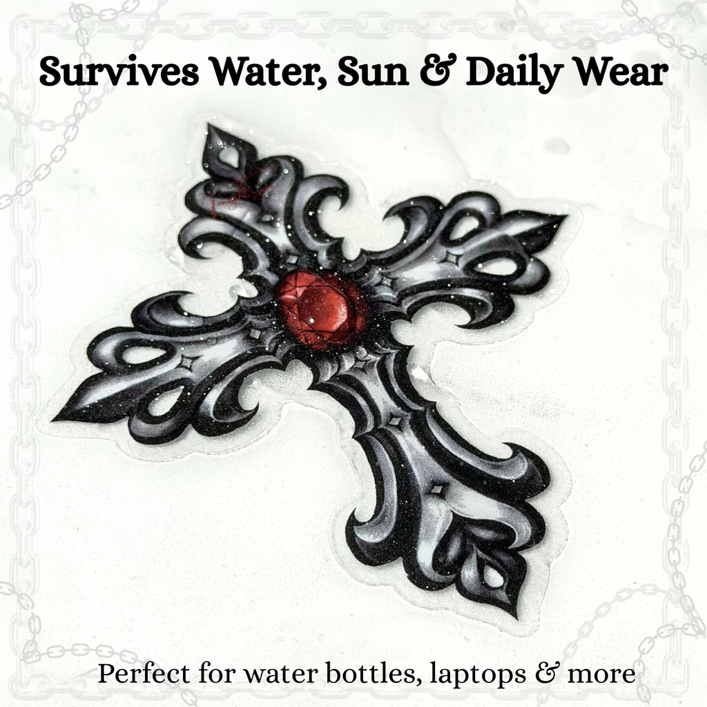 Gothic Cross Vinyl Waterproof Sticker