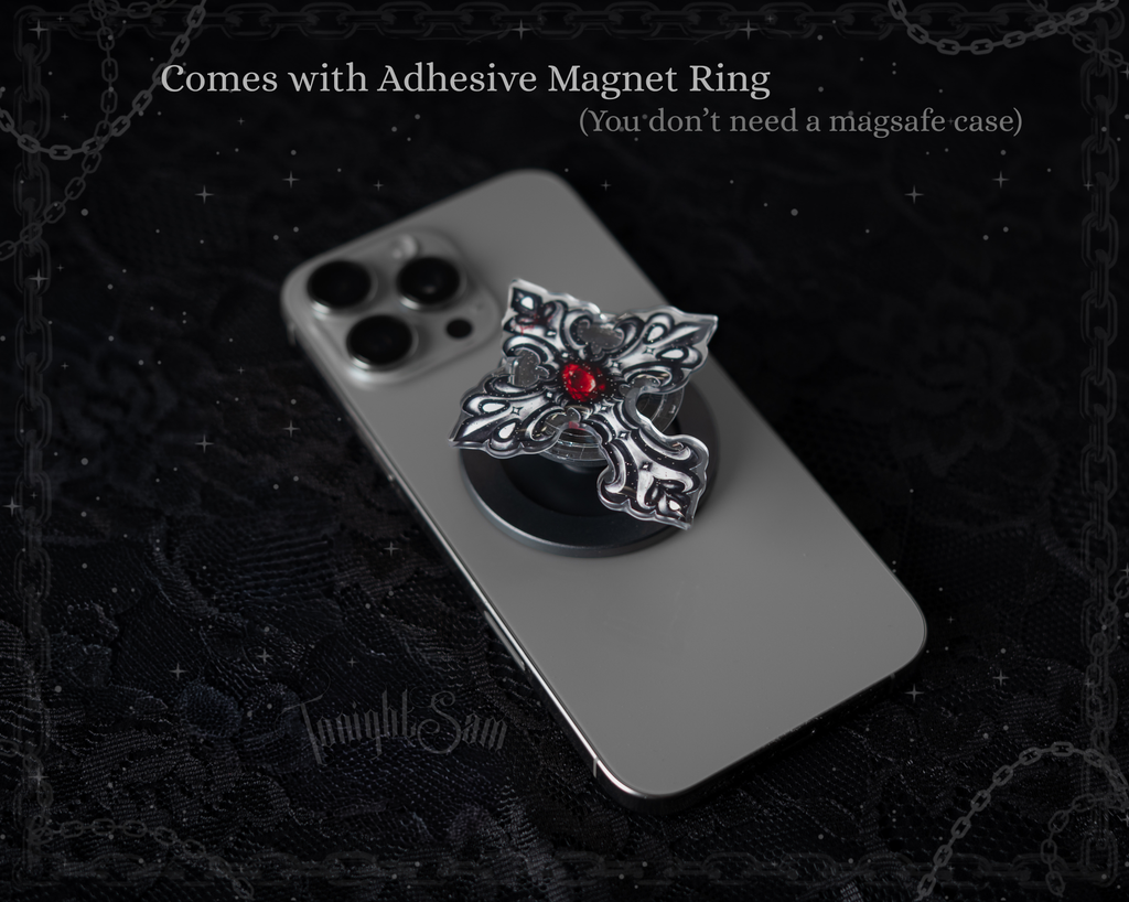 Gothic Cross Magnetic Phone Grip Stand