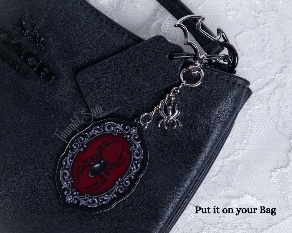 Gothic Spider in Ornate Frame Acrylic Keychain