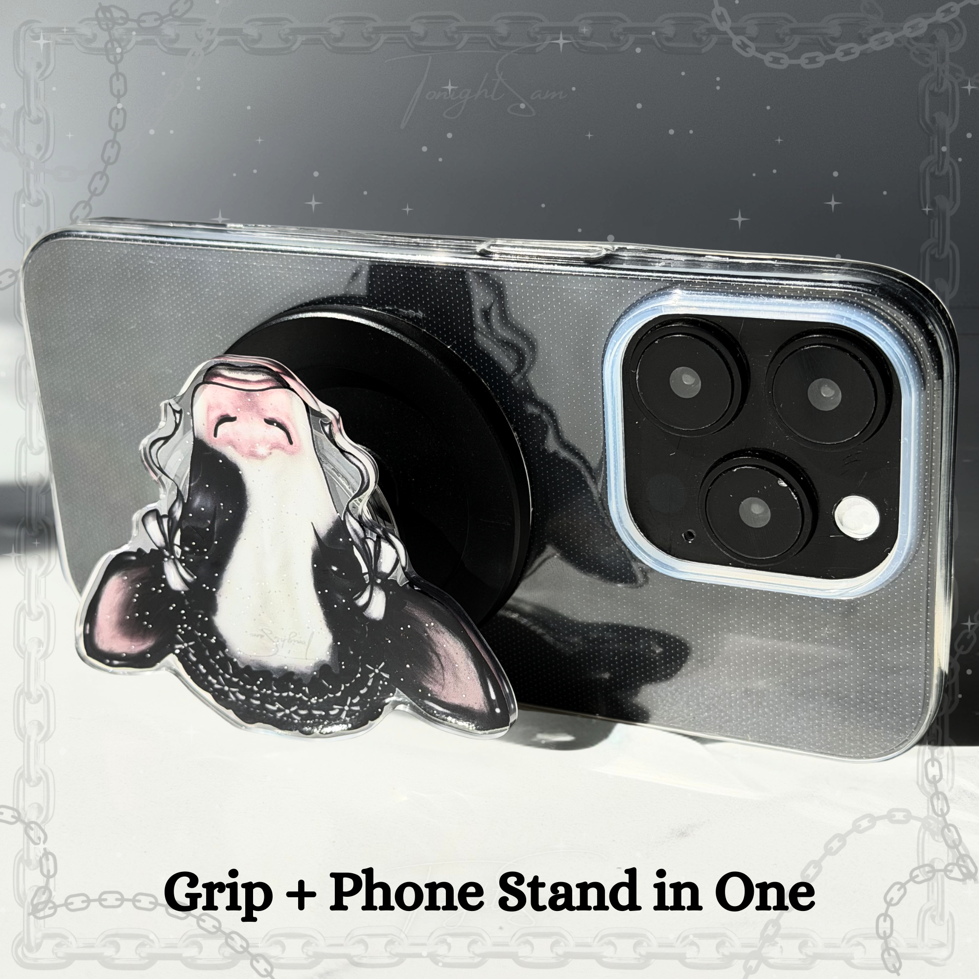 Gothic Lolita Cow Magnetic Phone Grip