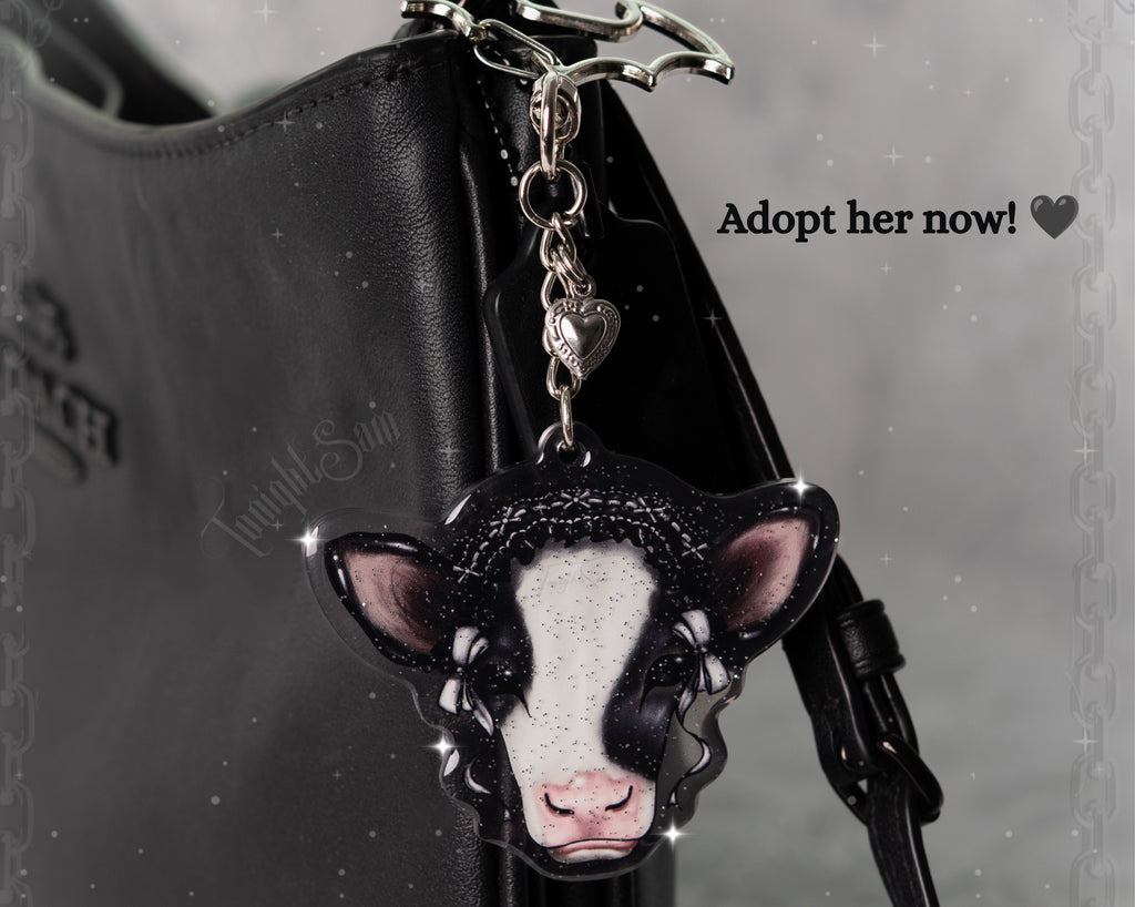 Gothic Lolita Cow Acrylic Keychain