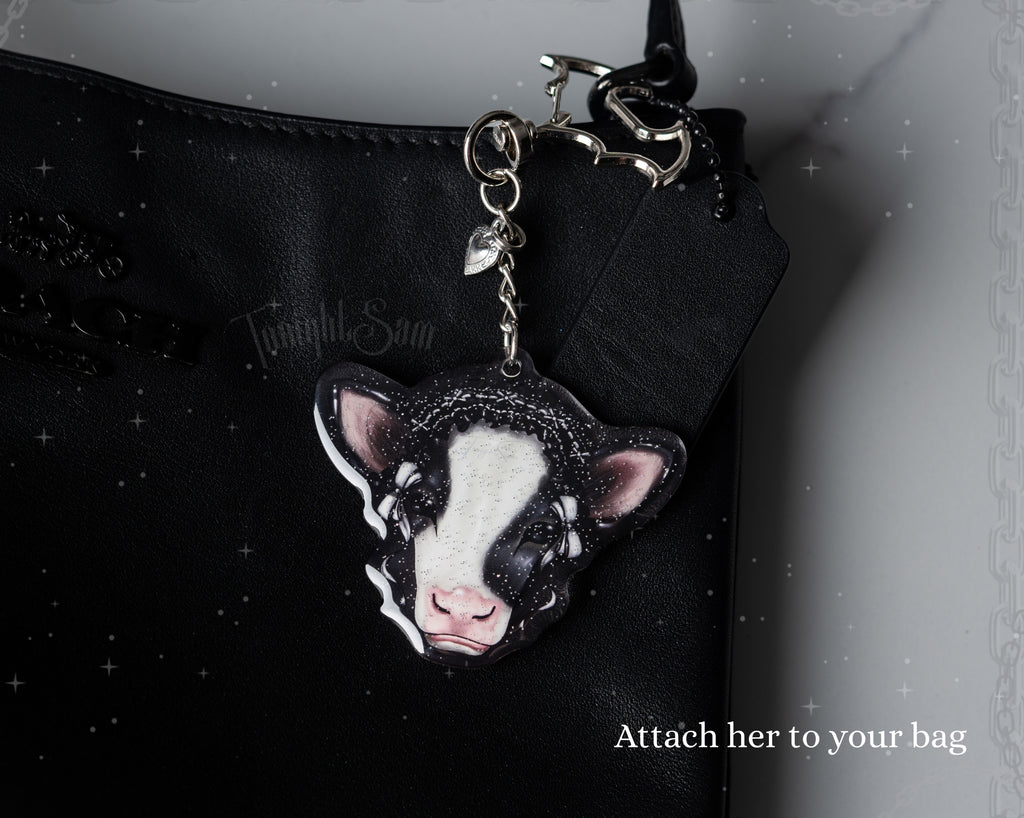 Gothic Lolita Cow Acrylic Keychain
