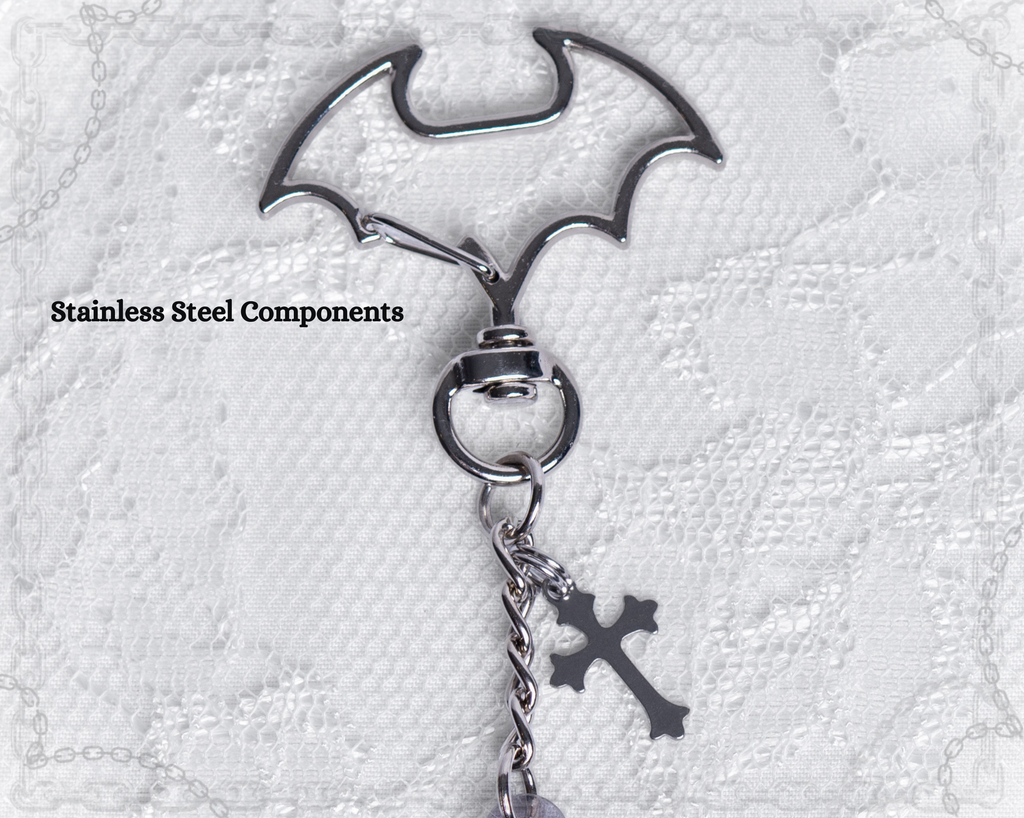 Gothic Bat in Ornate Frame Acrylic Keychain