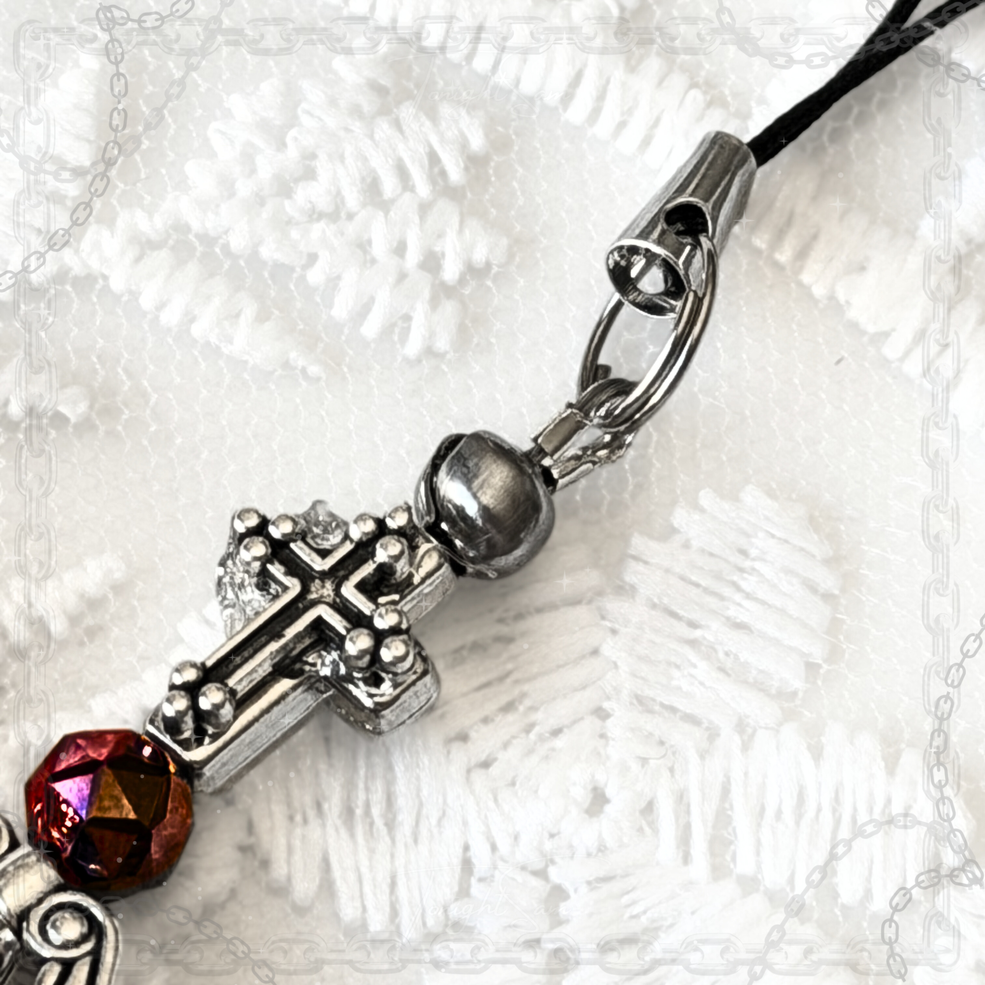 Gothic Red & Black Phone Charm