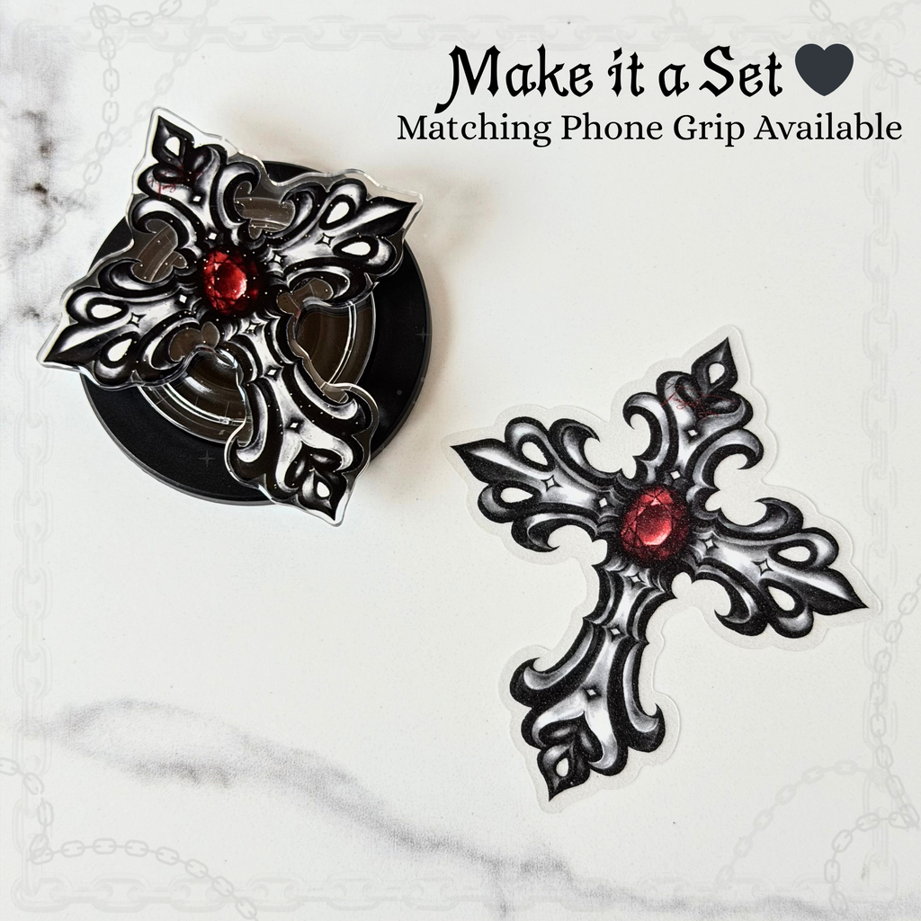 Gothic Cross Vinyl Waterproof Sticker