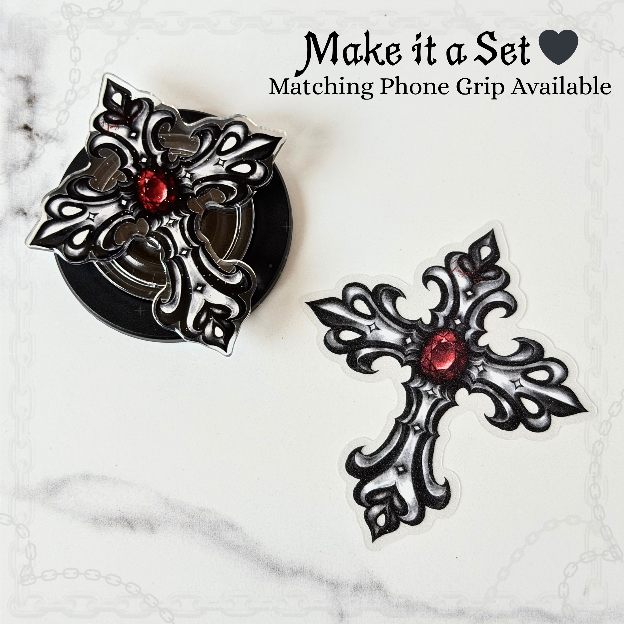 Gothic Cross Vinyl Waterproof Sticker