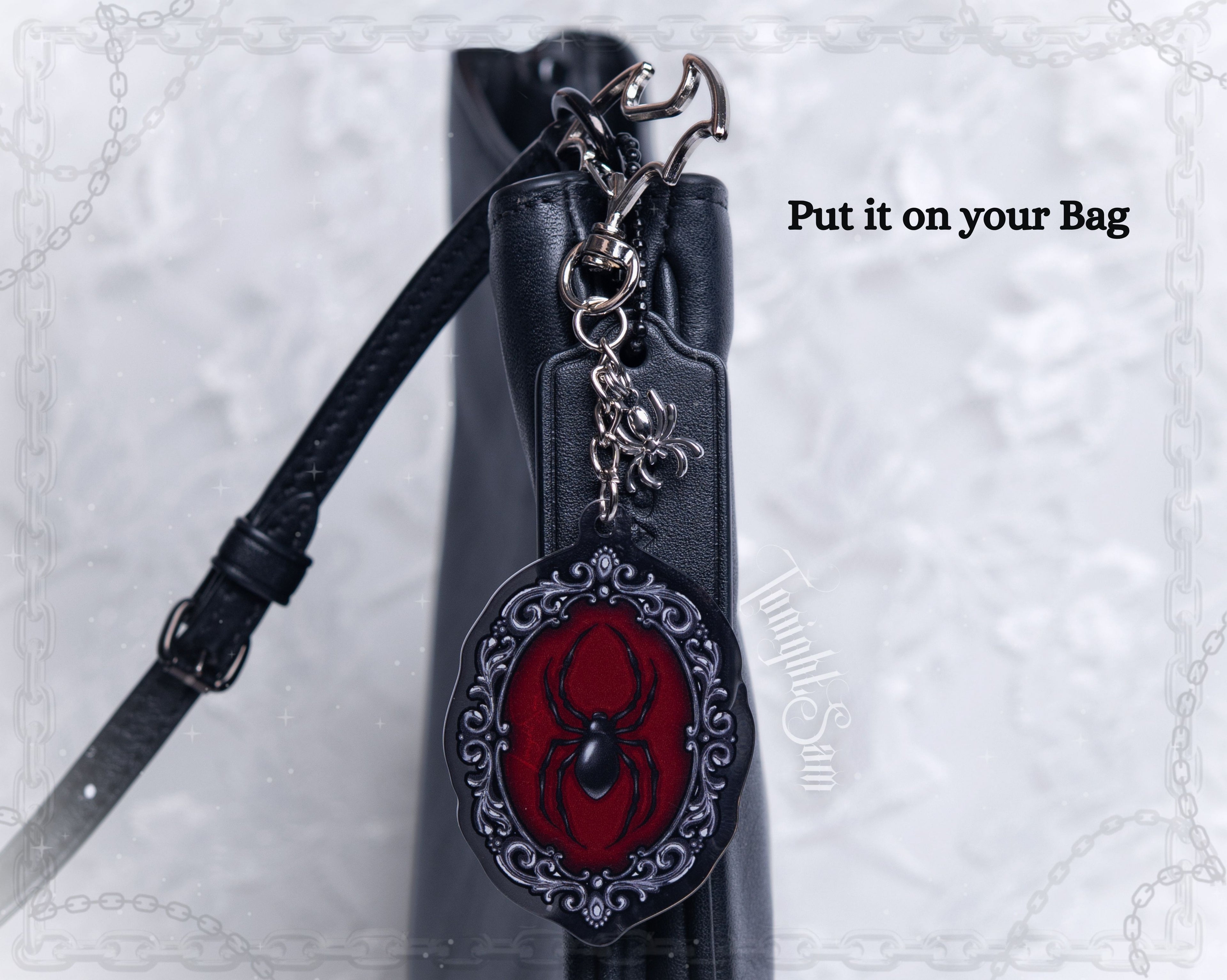 Gothic Spider in Ornate Frame Acrylic Keychain
