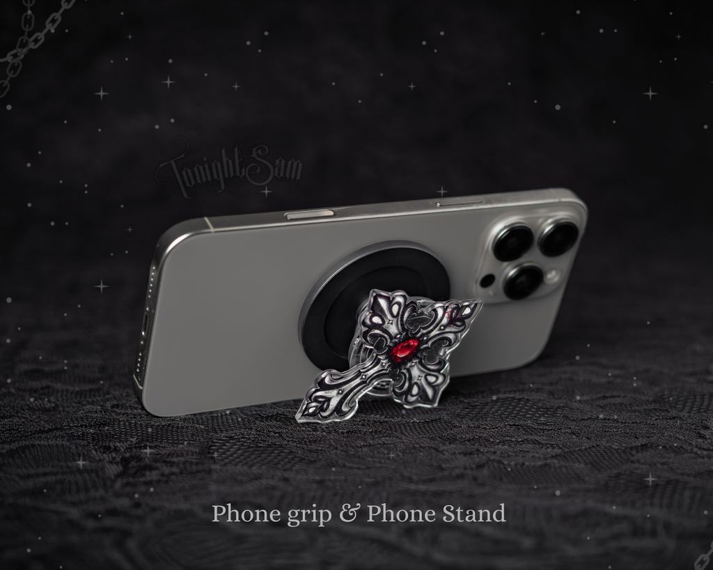 Gothic Cross Magnetic Phone Grip Stand