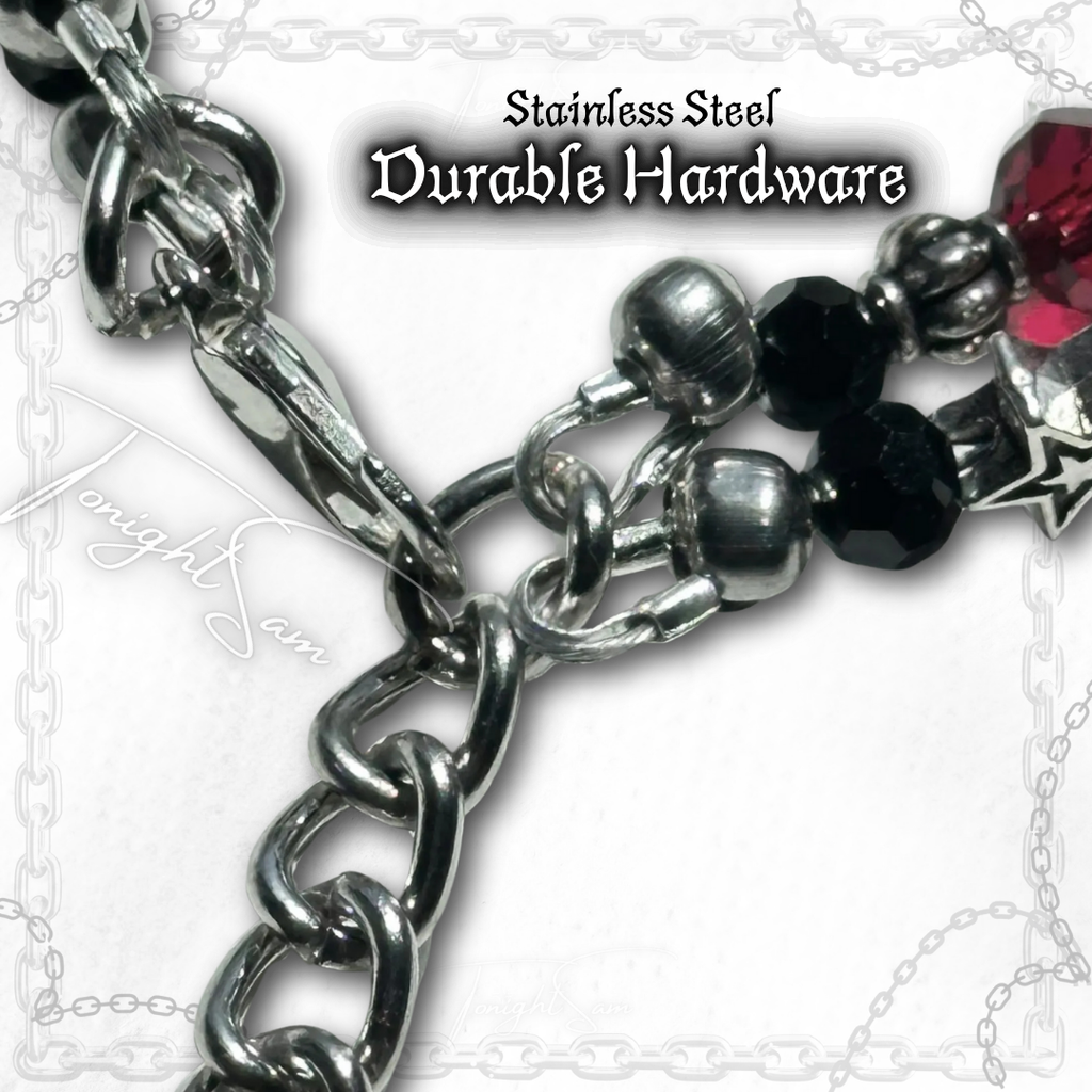 Gothic Red & Black Vampire Spiked Bracelet