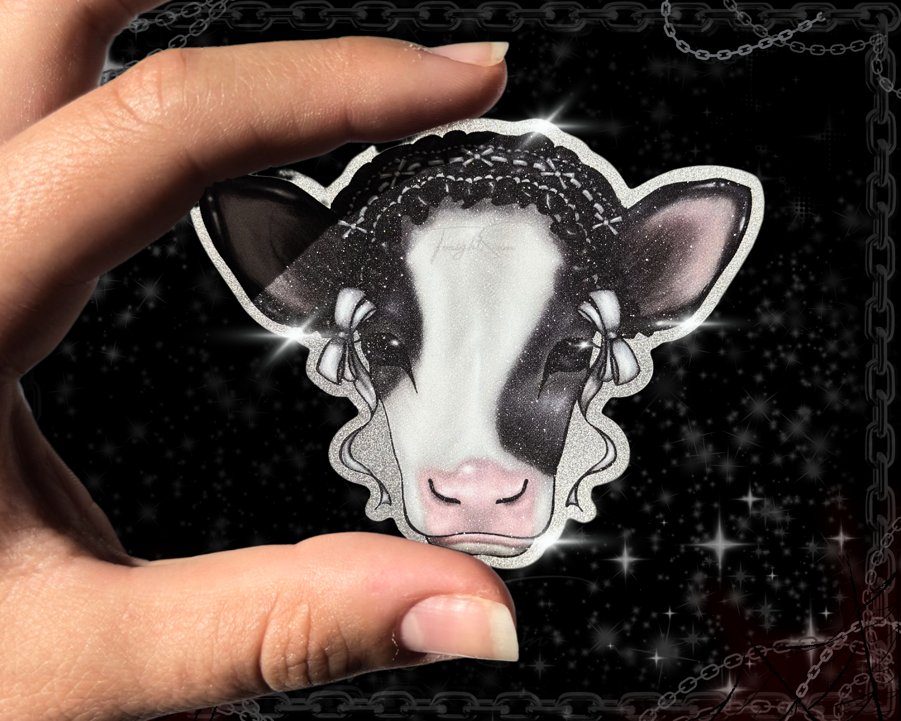 Gothic Lolita Cow Vinyl Waterproof Sticker