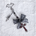 Gothic Red Cross Bag Charm