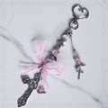 Pastel Gothic Pink Cross Bag Charm