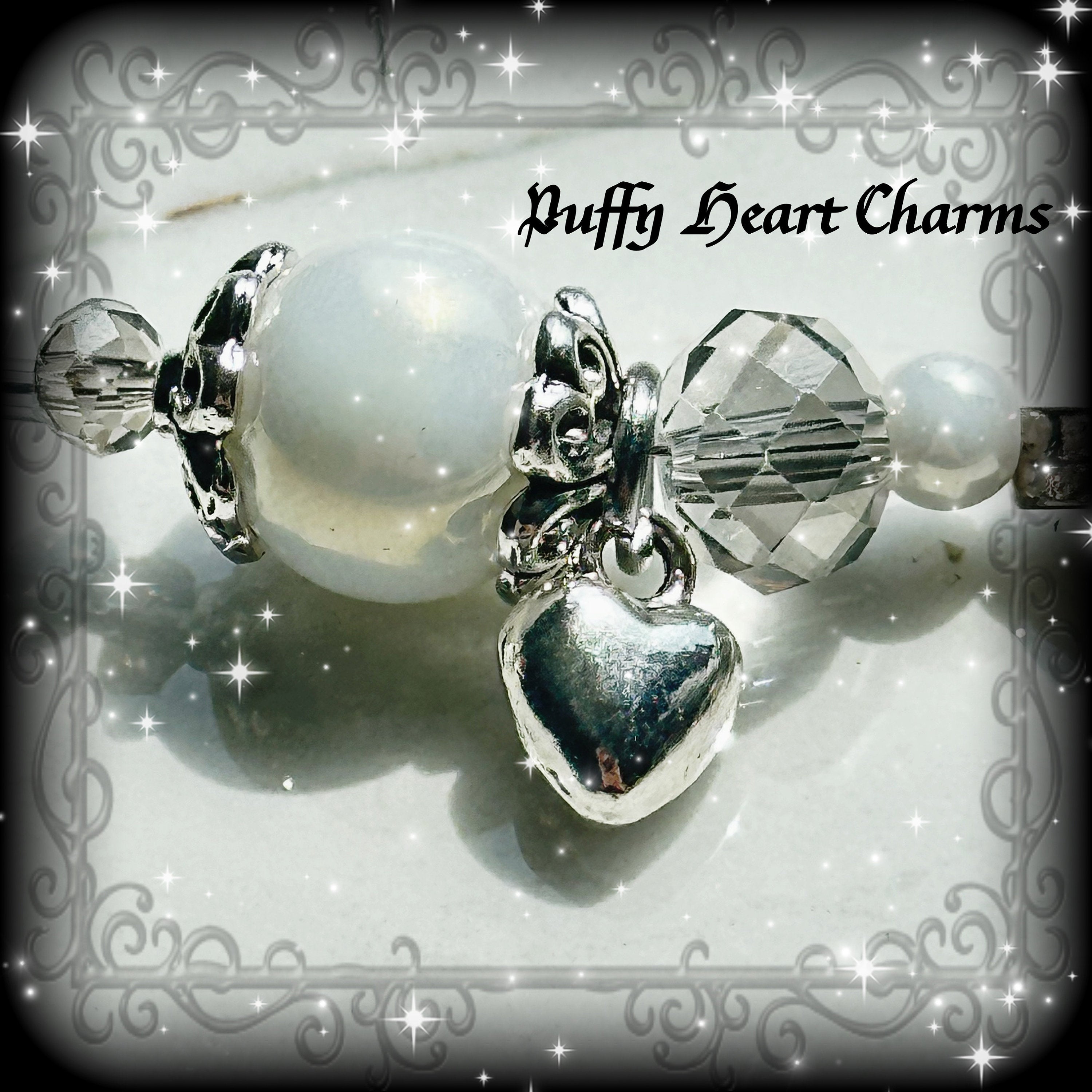 Handmade Heart Locket Necklace, Korean Coquette Angelic Style, White Goth Valentines Gift
