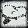 Handmade Heart Locket Necklace, Korean Coquette Angelic Style, White Goth Valentines Gift