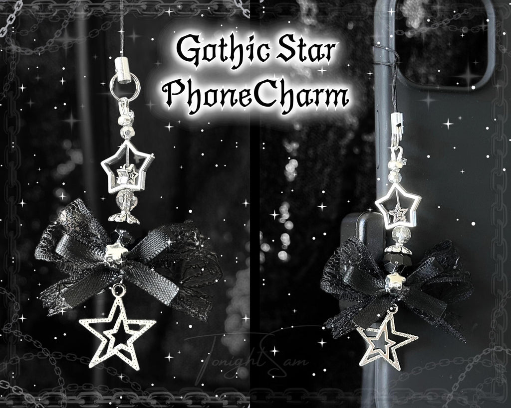 Gothic Star Lace Phone Charm