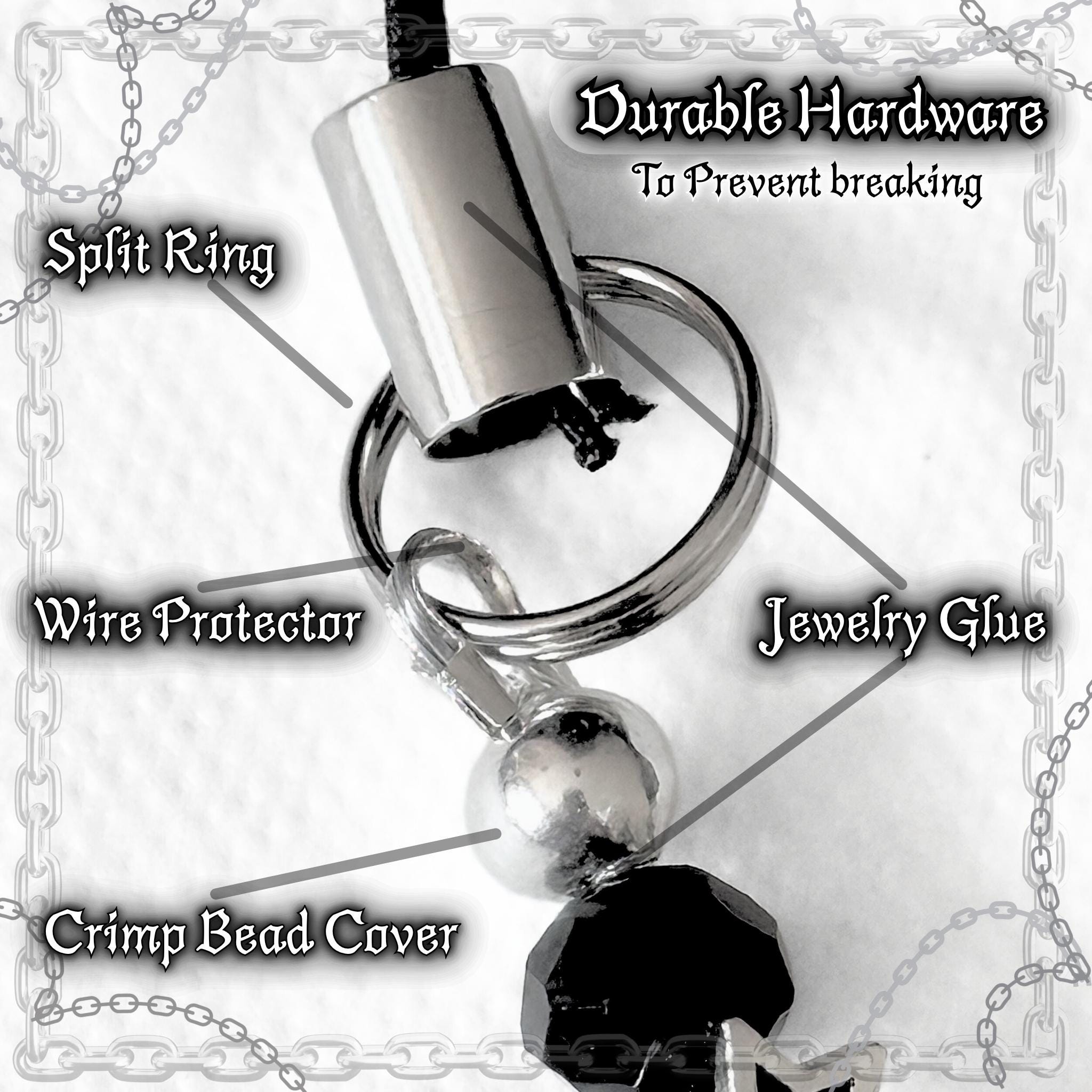Gothic Red Moon & Star Phone Charm