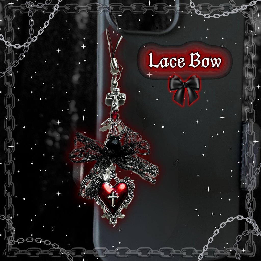 Gothic Red & Black Phone Charm