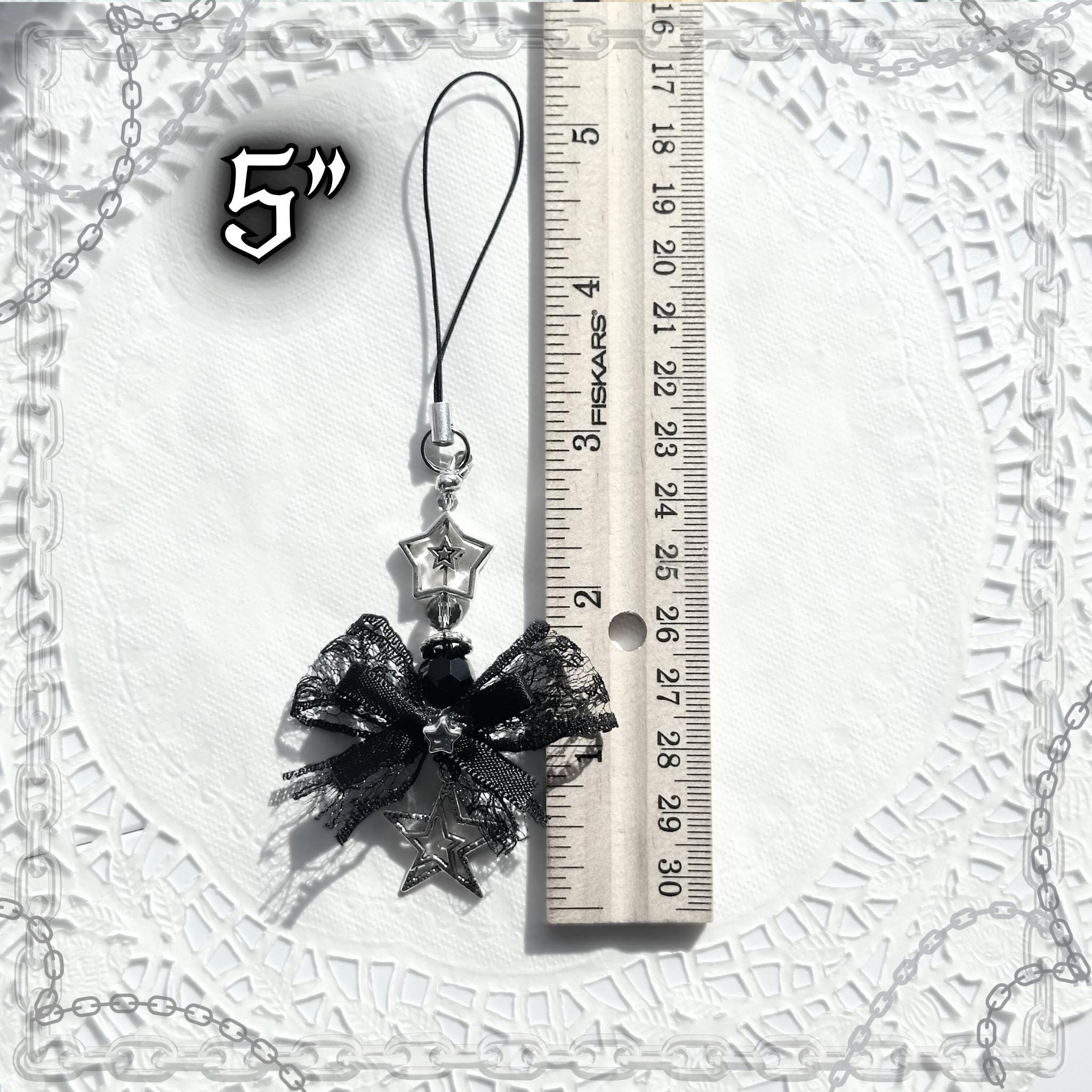 Gothic Star Lace Phone Charm