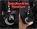 Gothic Red Moon & Star Phone Charm