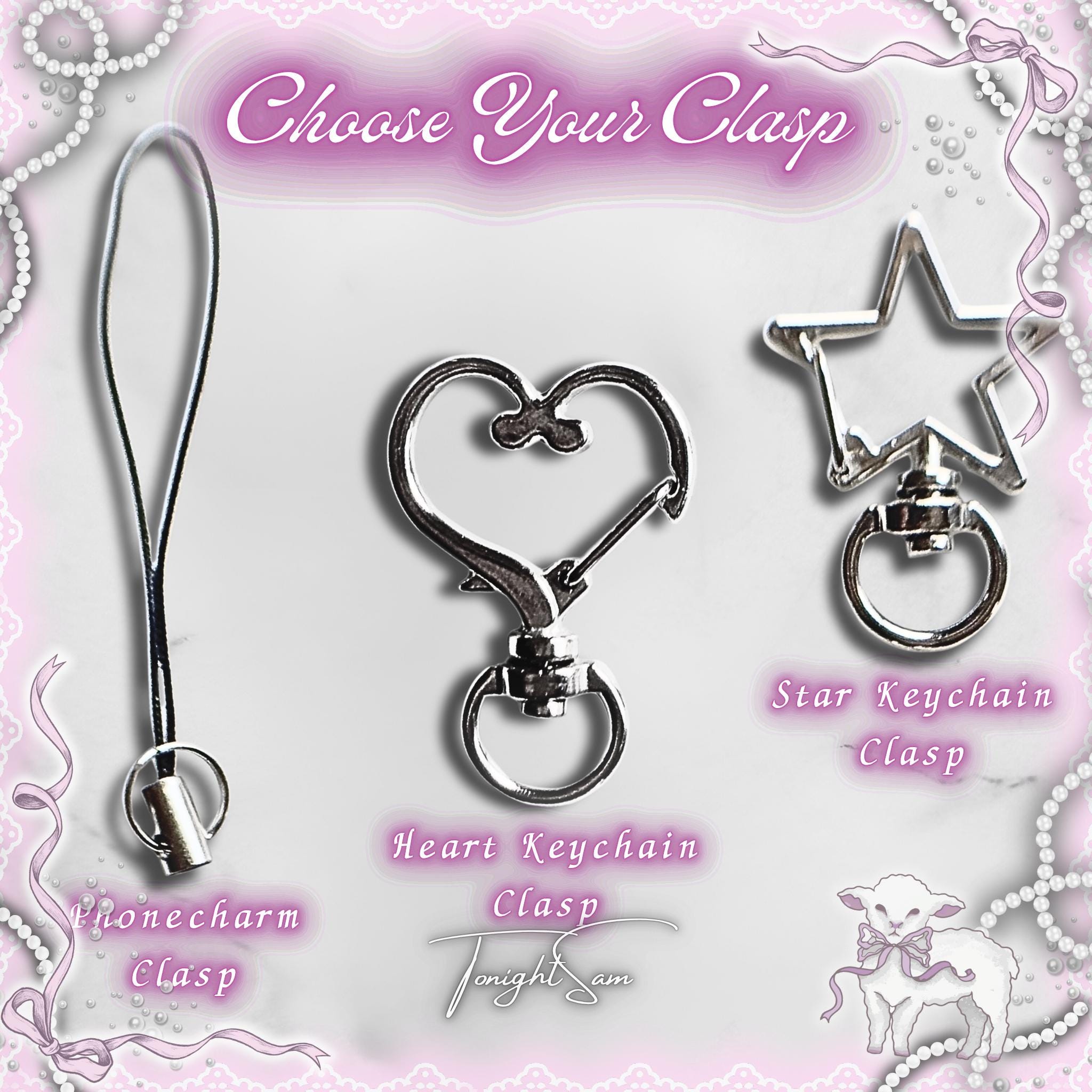 Coquette Locket Purse Charm – Pink Lace Bow, Angel Wing Keychain