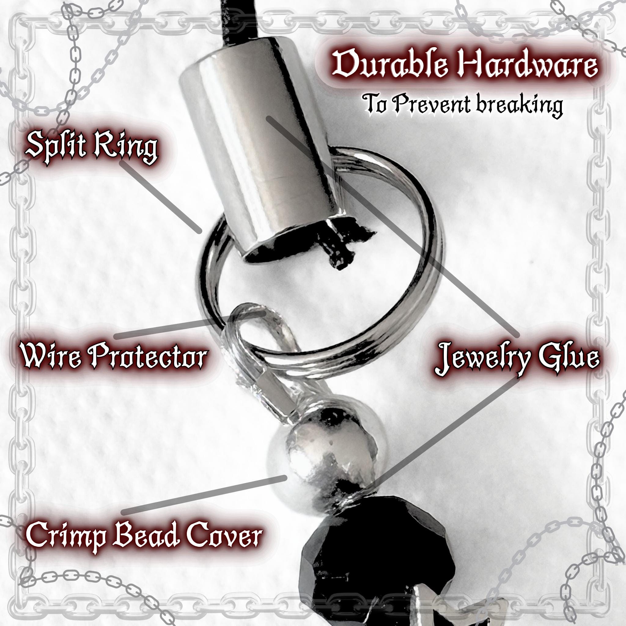 Gothic Red & Black Phone Charm