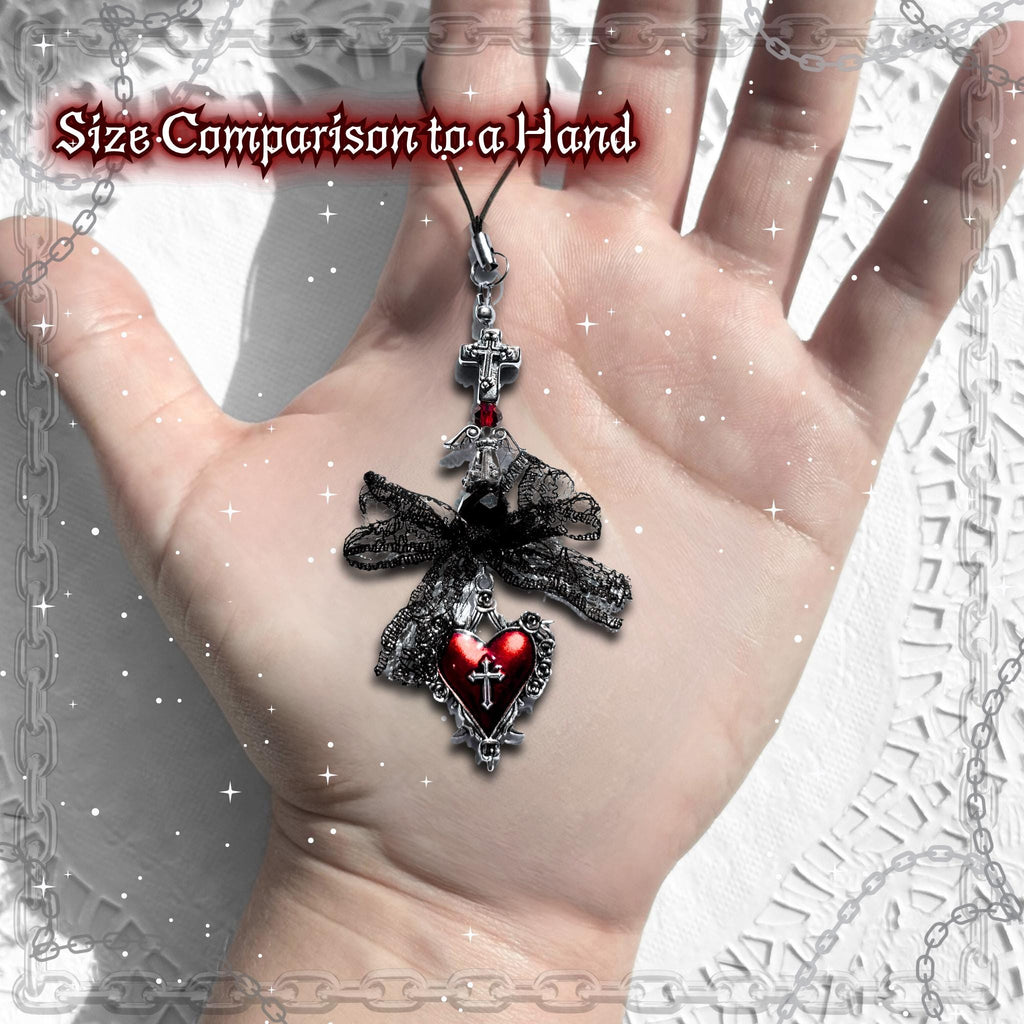 Gothic Red & Black Phone Charm