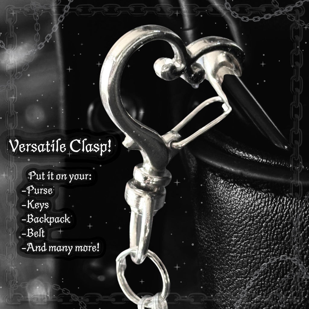 Gothic Cross Purse Charm – Black Lace Bow, Alt Bag Accessory
