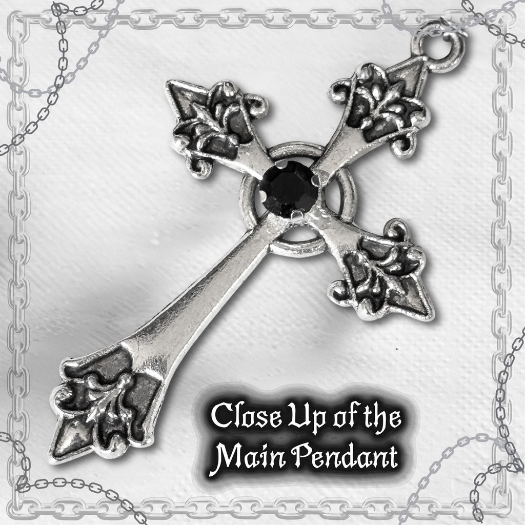 Gothic Cross Purse Charm – Black Lace Bow, Alt Bag Accessory