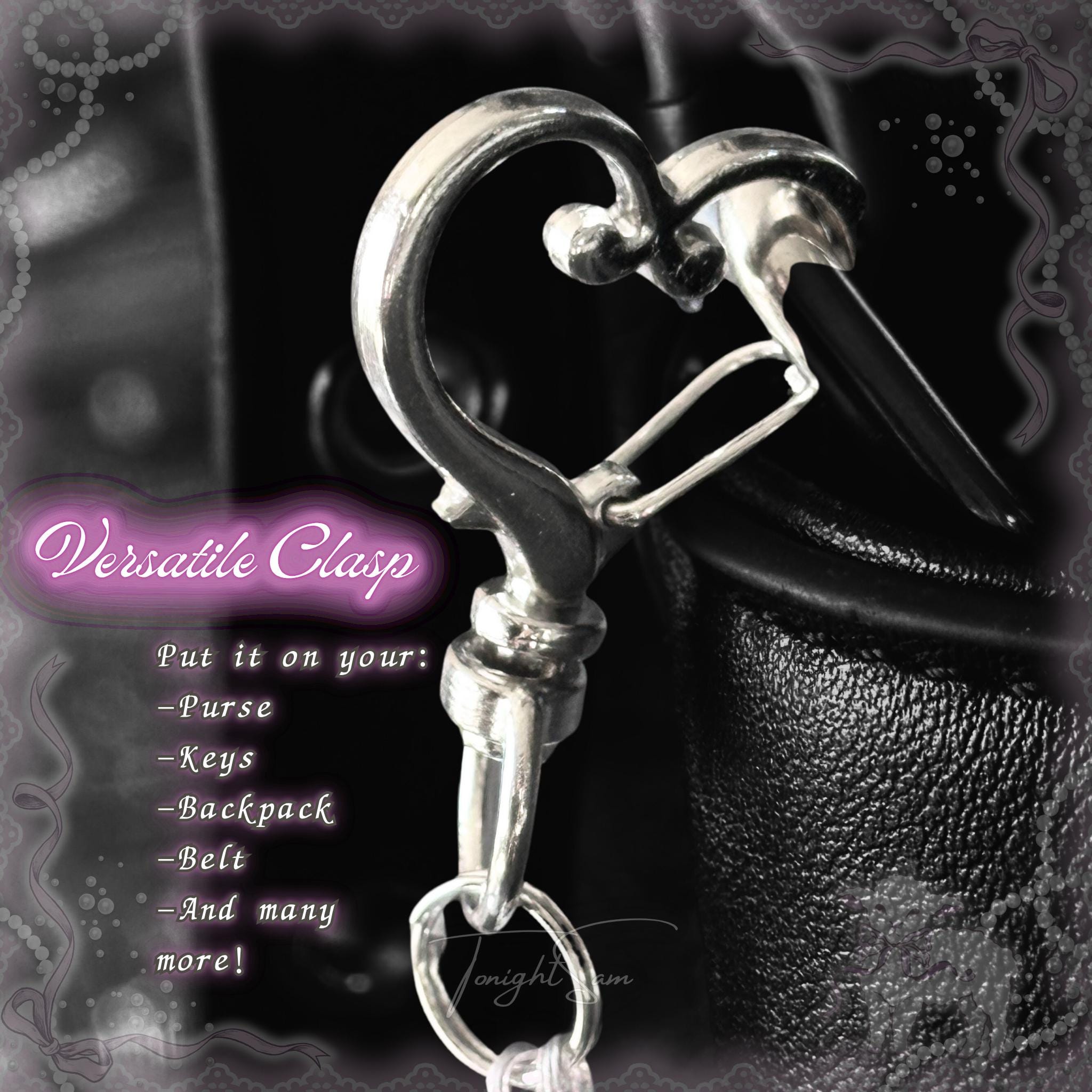 Coquette Locket Purse Charm – Pink Lace Bow, Angel Wing Keychain