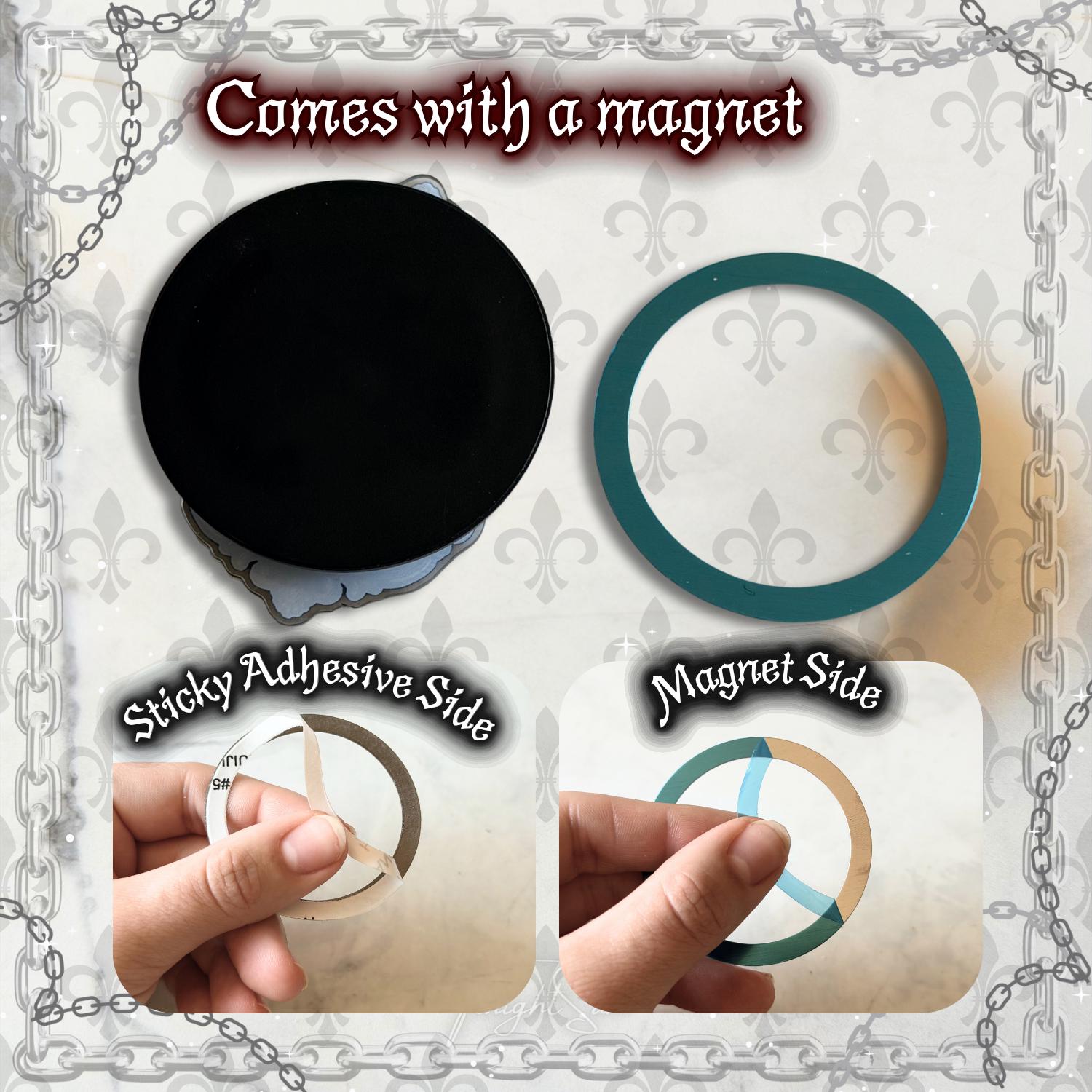 Gothic Magnetic Phone Grip Stand | Vampire Spider Cameo Design | Goth Victorian Frame