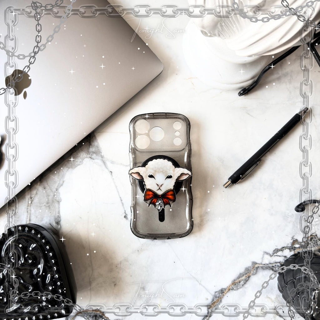 Gothic Lamb Magnetic Grip Stand, Phone Holder, Gothcore Accessory