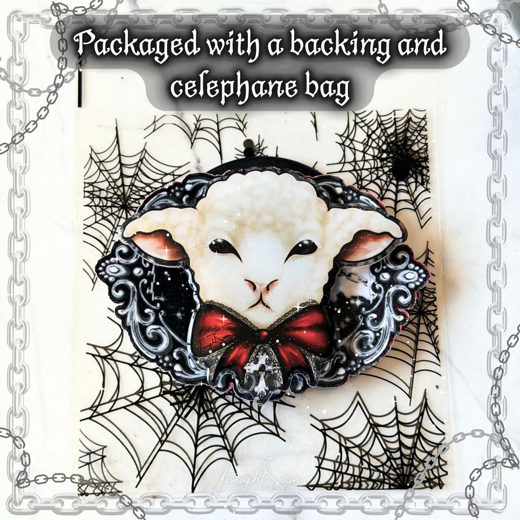 Gothic Lamb Magnetic Grip Stand, Phone Holder, Gothcore Accessory