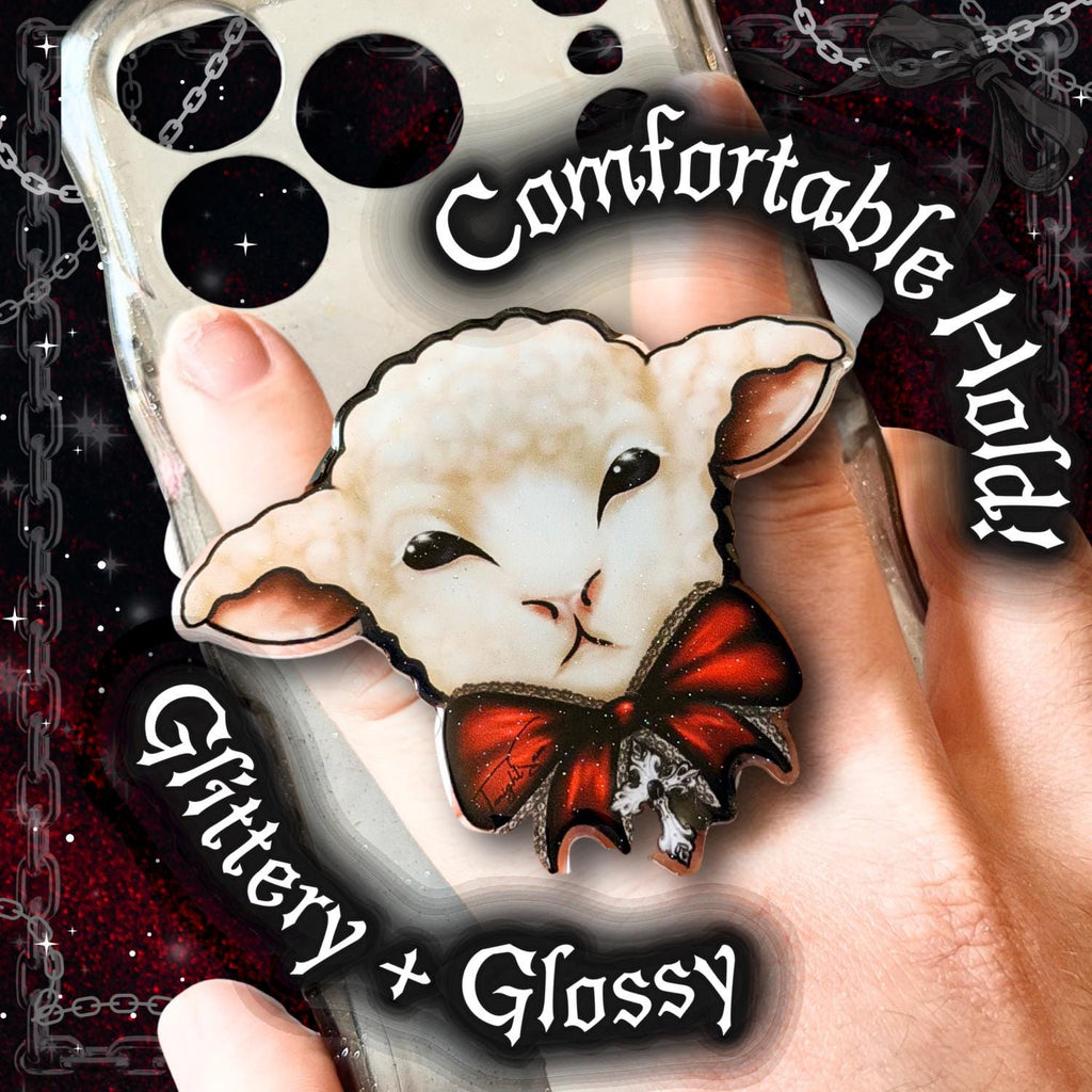 Gothic Lamb Magnetic Grip Stand, Phone Holder, Gothcore Accessory
